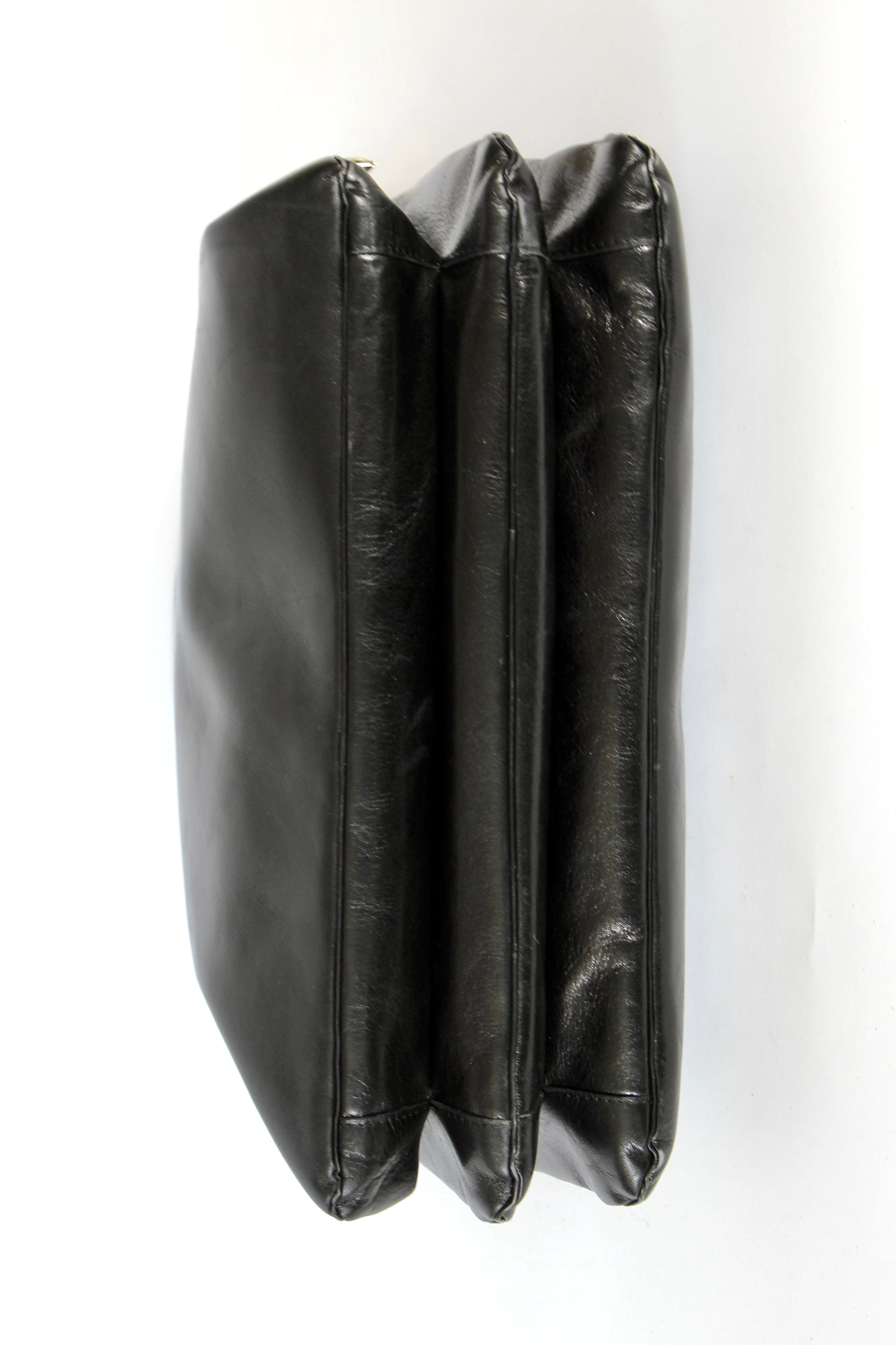 1960s Vintage Bon Goût Black Leather Top Handle Bag