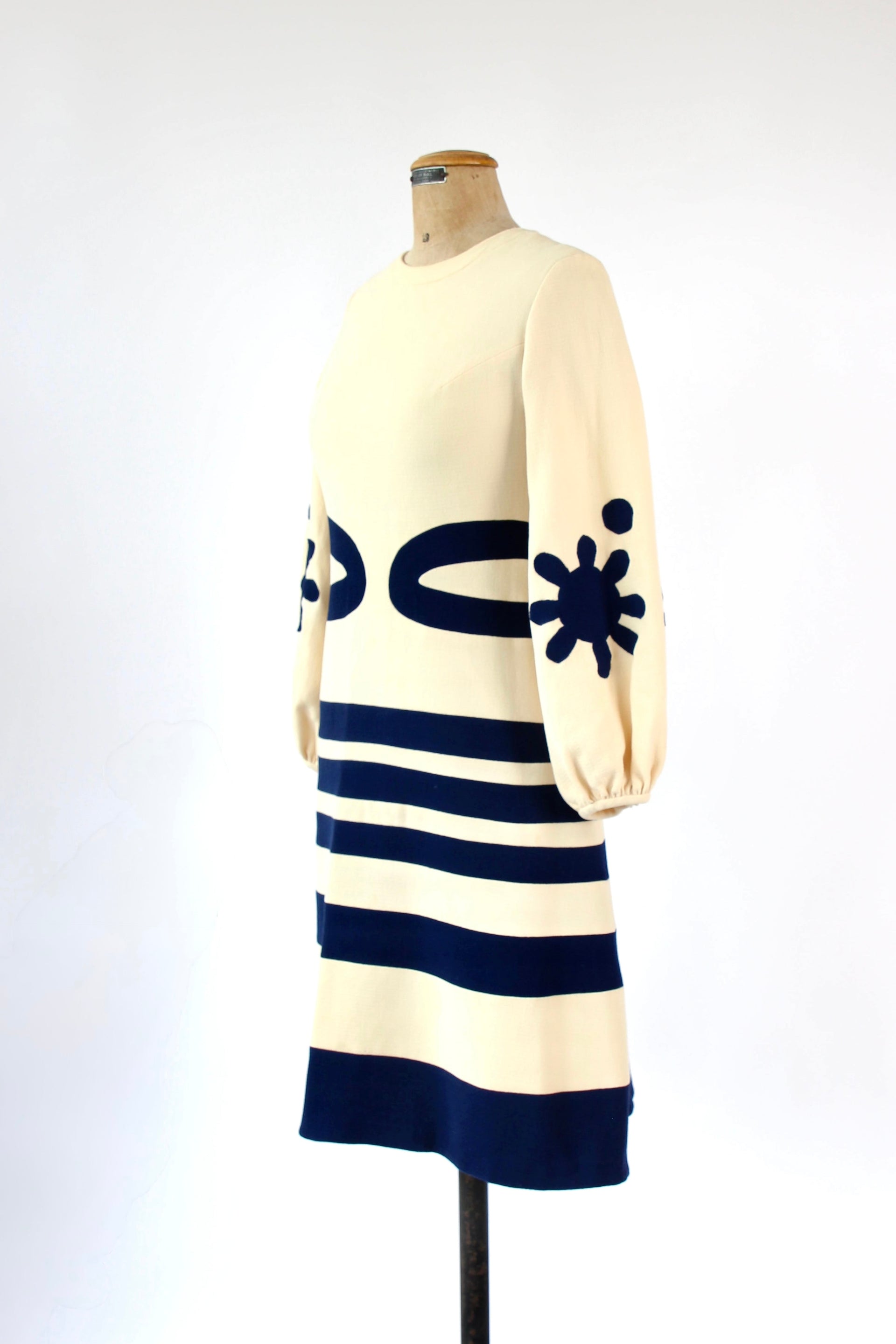1960s Vintage Design Wool Mod Dress