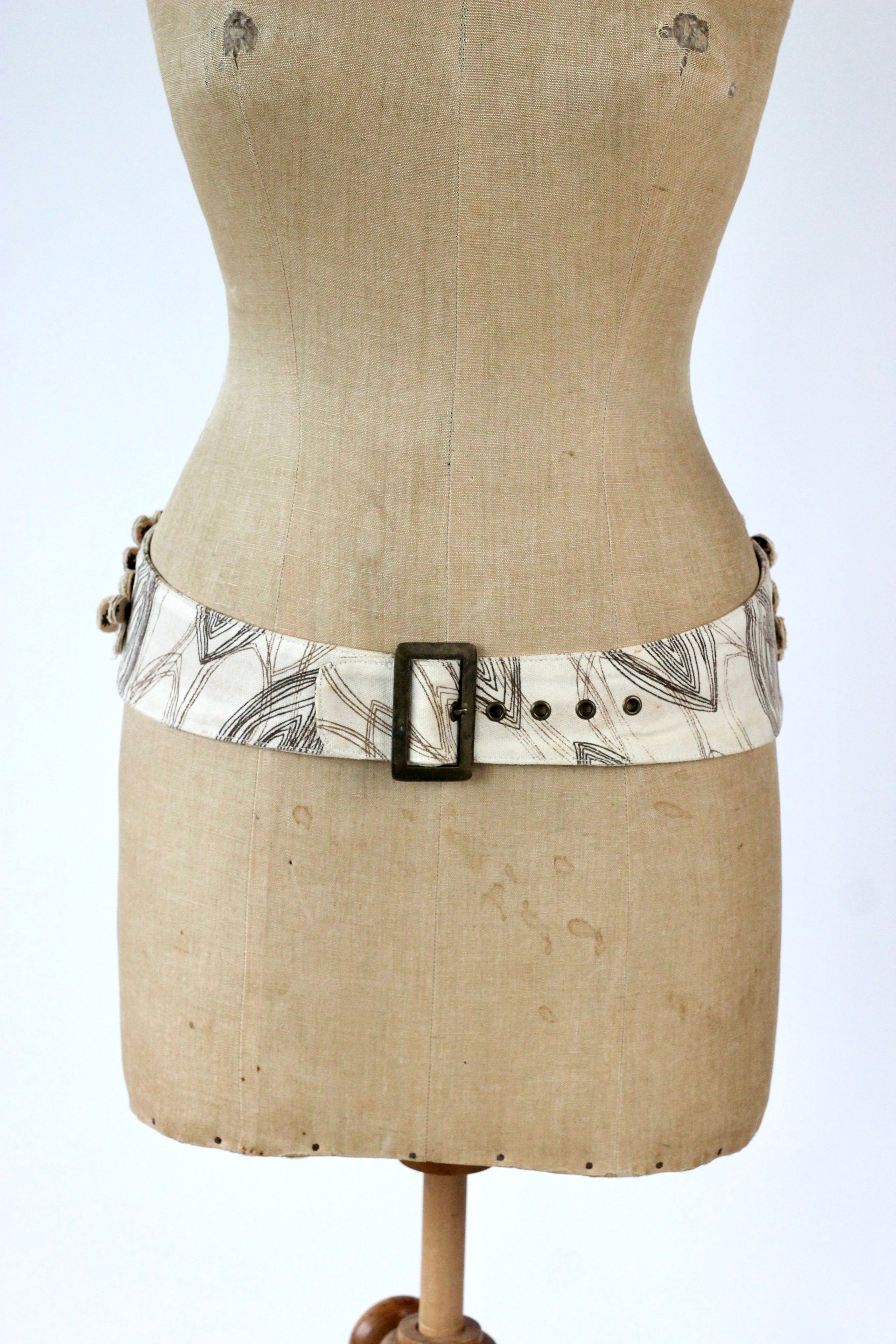 Vintage Y2K Cotton Belt with 3D Flowers // Size S/M