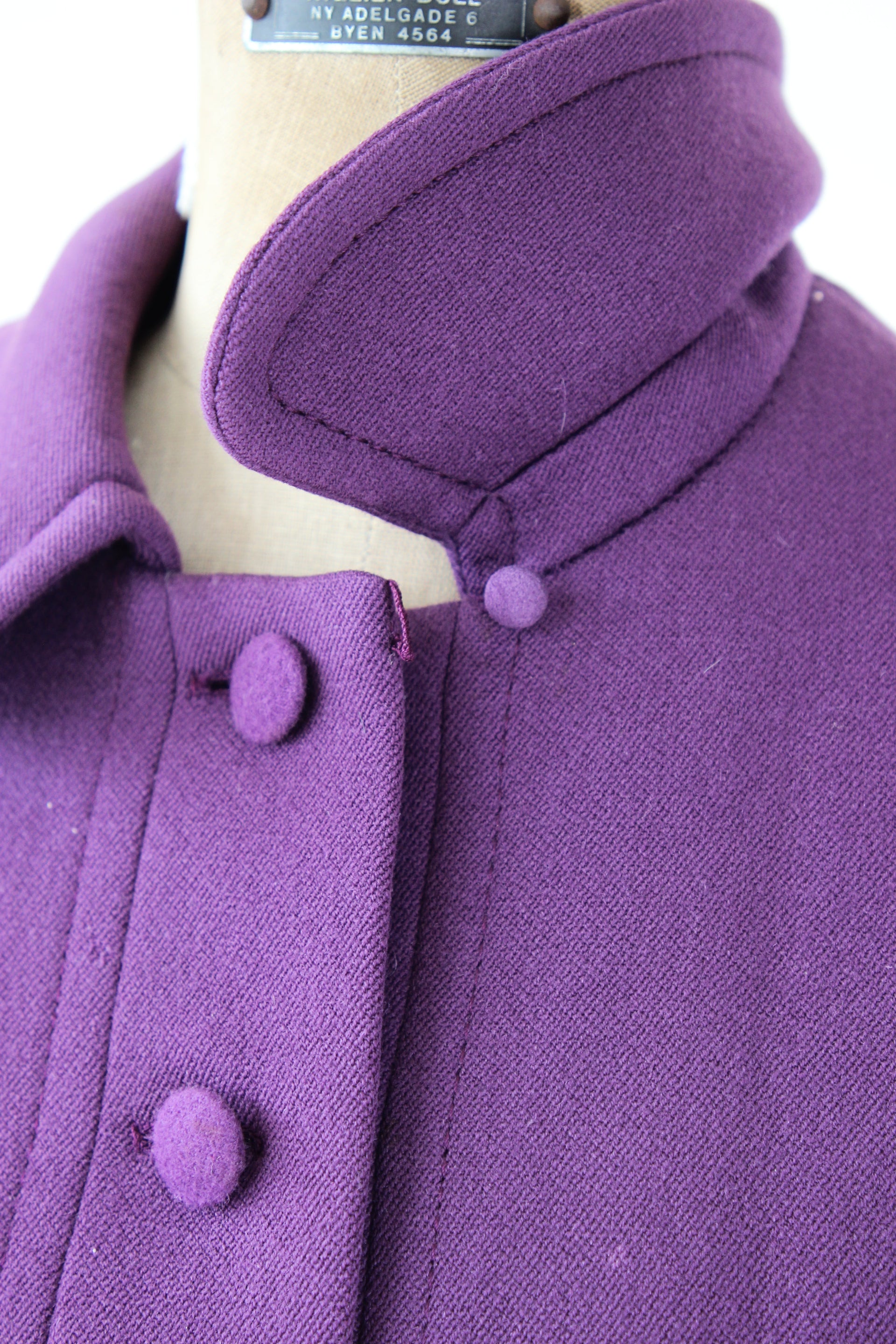 1960s Vintage Purple Mod Wool Coat // Size M