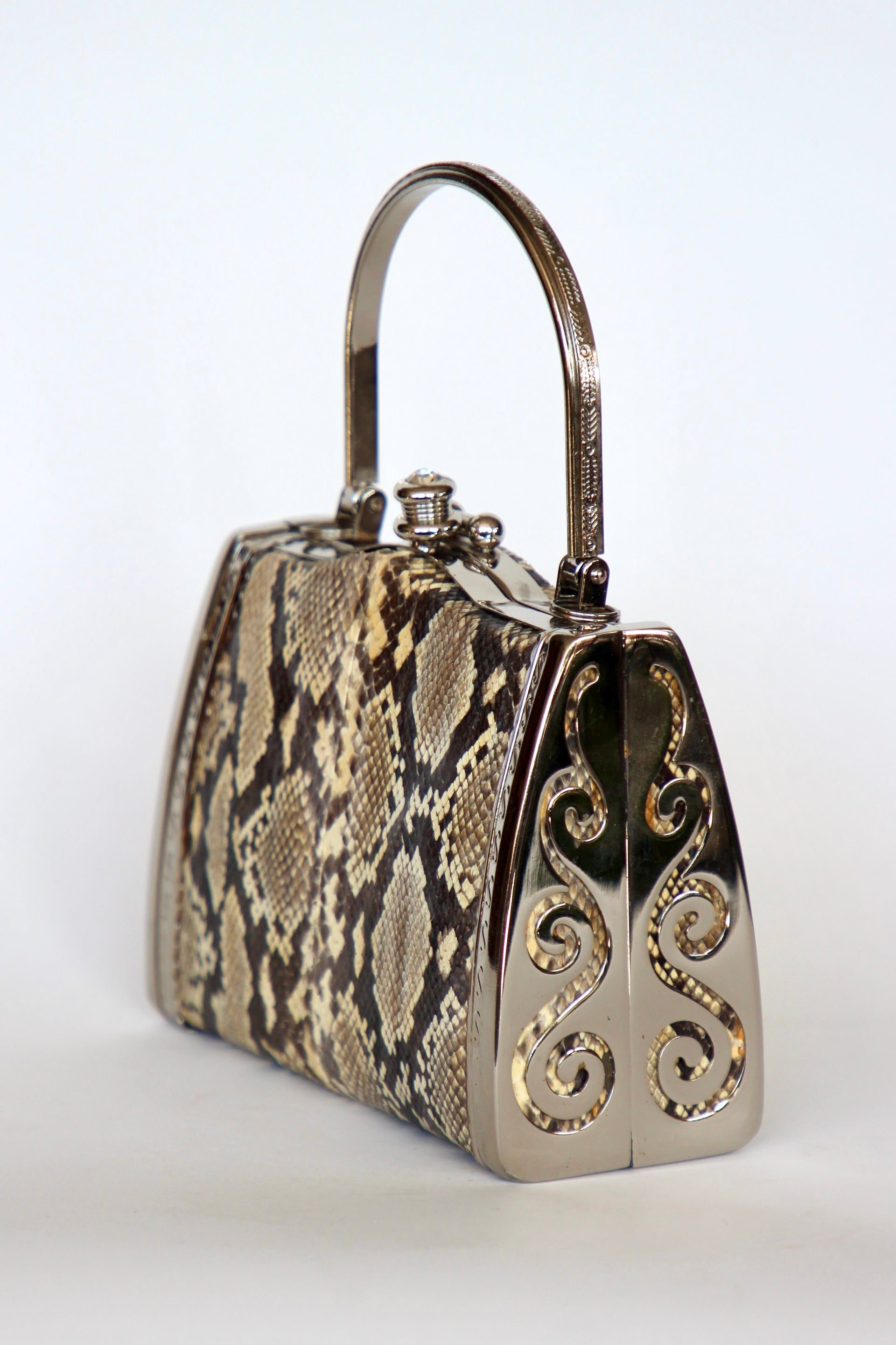 Vintage Snakeskin Top Handle Bag