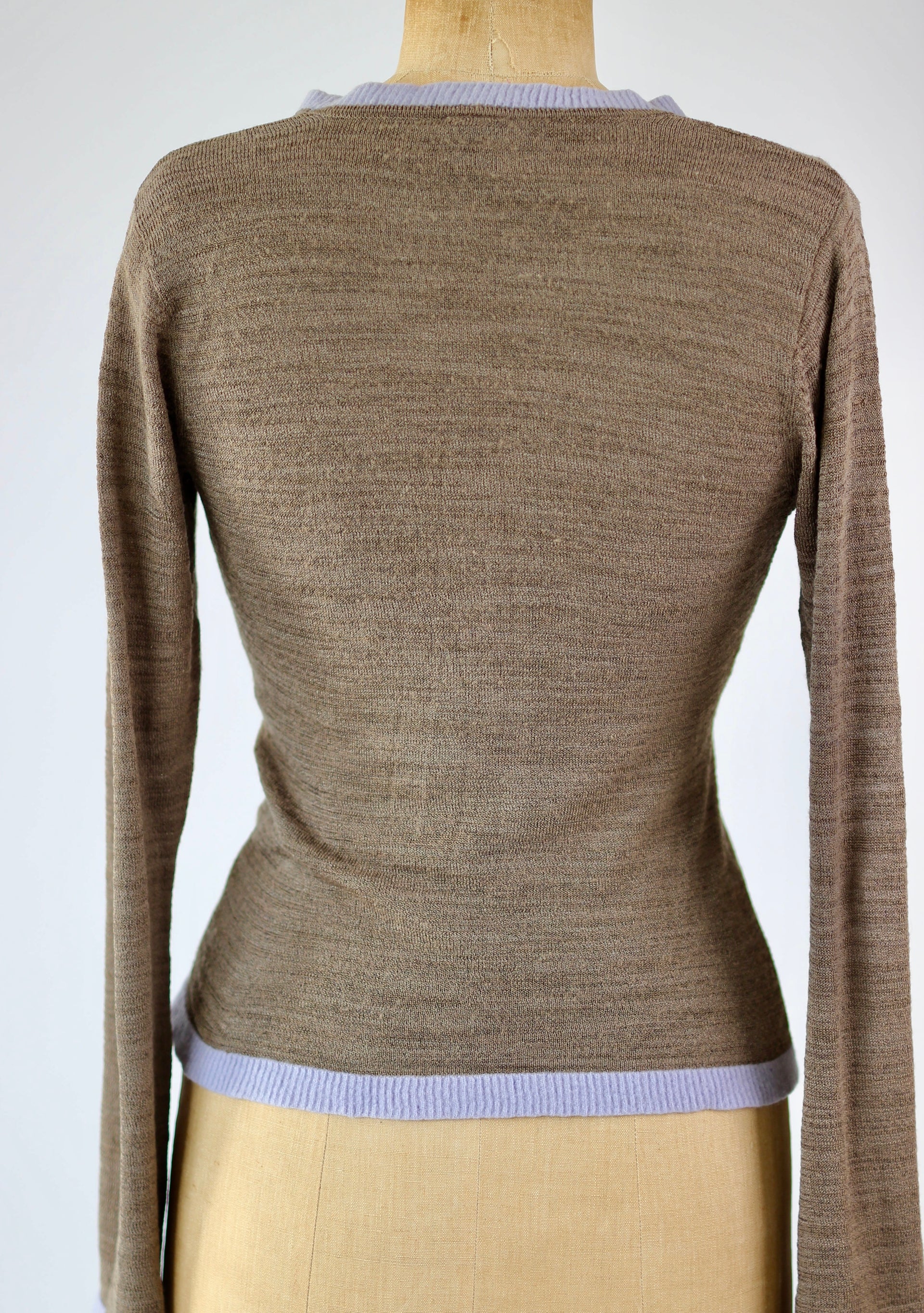 Y2K Vintage Brown Knitted Cardigan//Danish Design//Size S