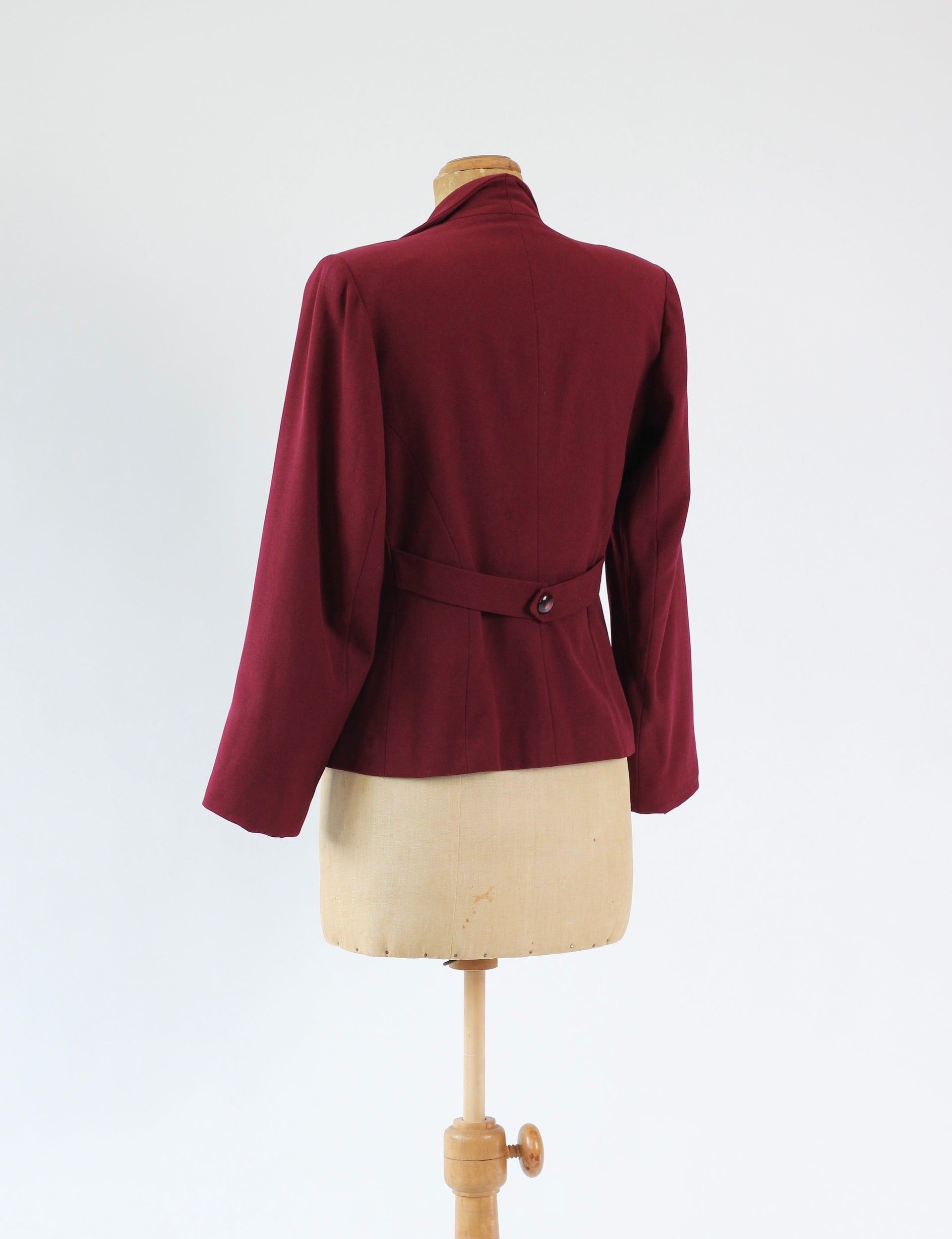 1940s Vintage Burgundy Fitted Suit Jacket // Size M/L