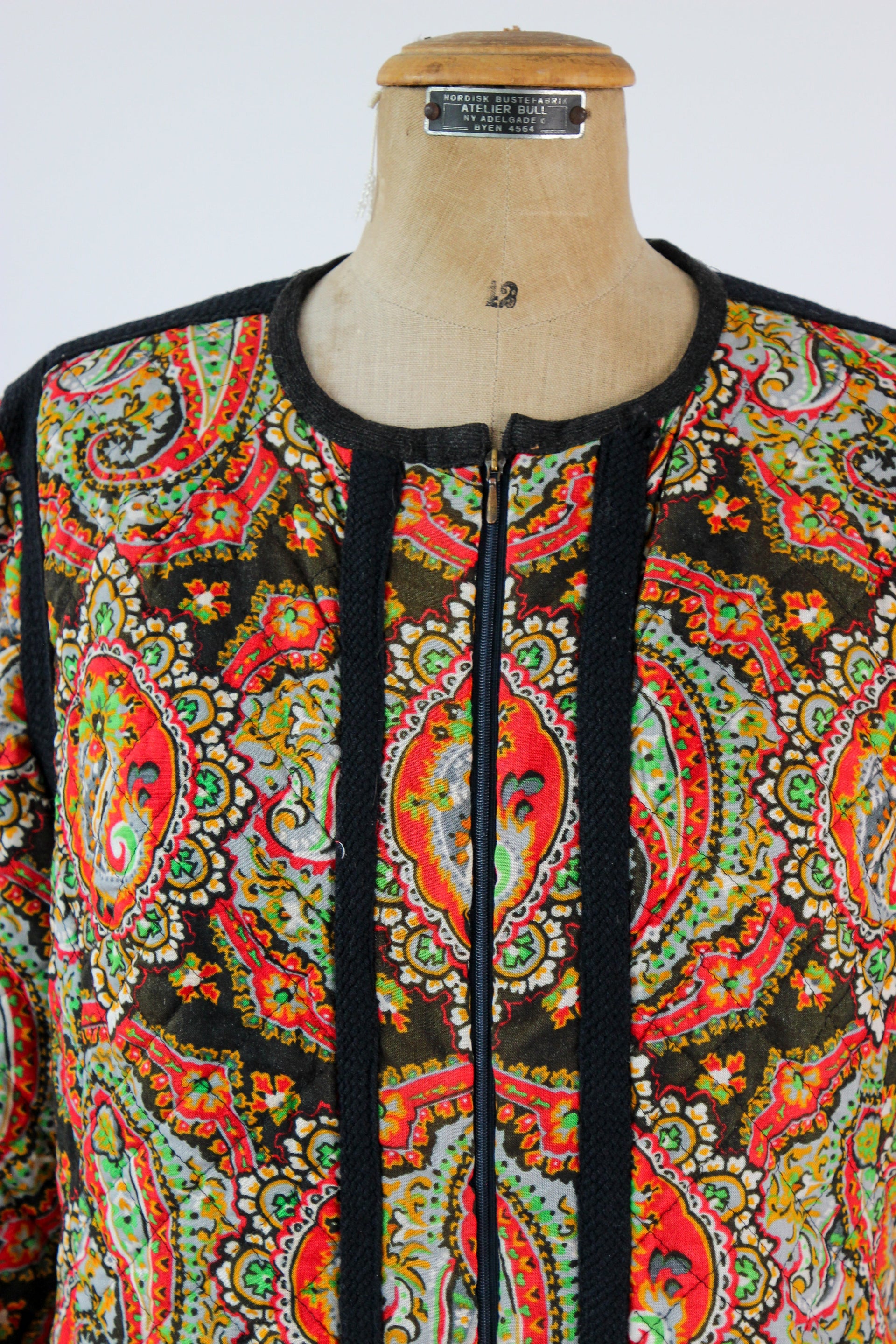 1960s 1970s Vintage Quilted Maxi Dress / Coat//Size M