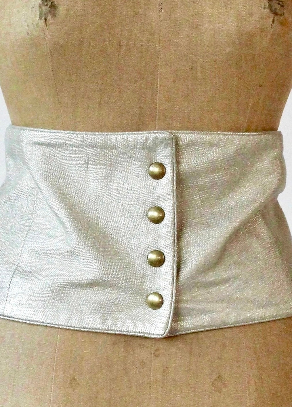 Y2K Vintage Silver Leather Belt//Danish Design//Size M/L