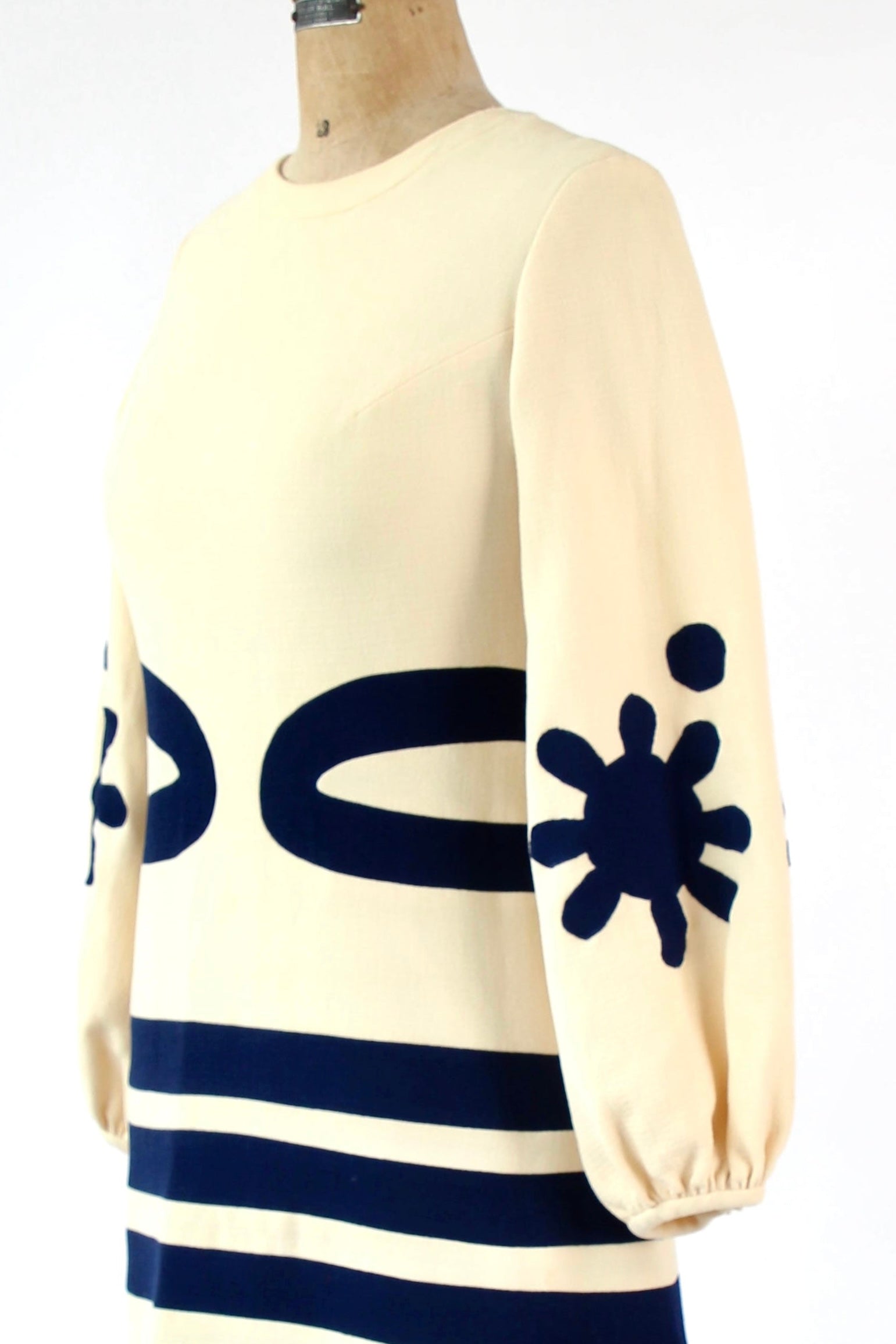 1960s Vintage Design Wool Mod Dress