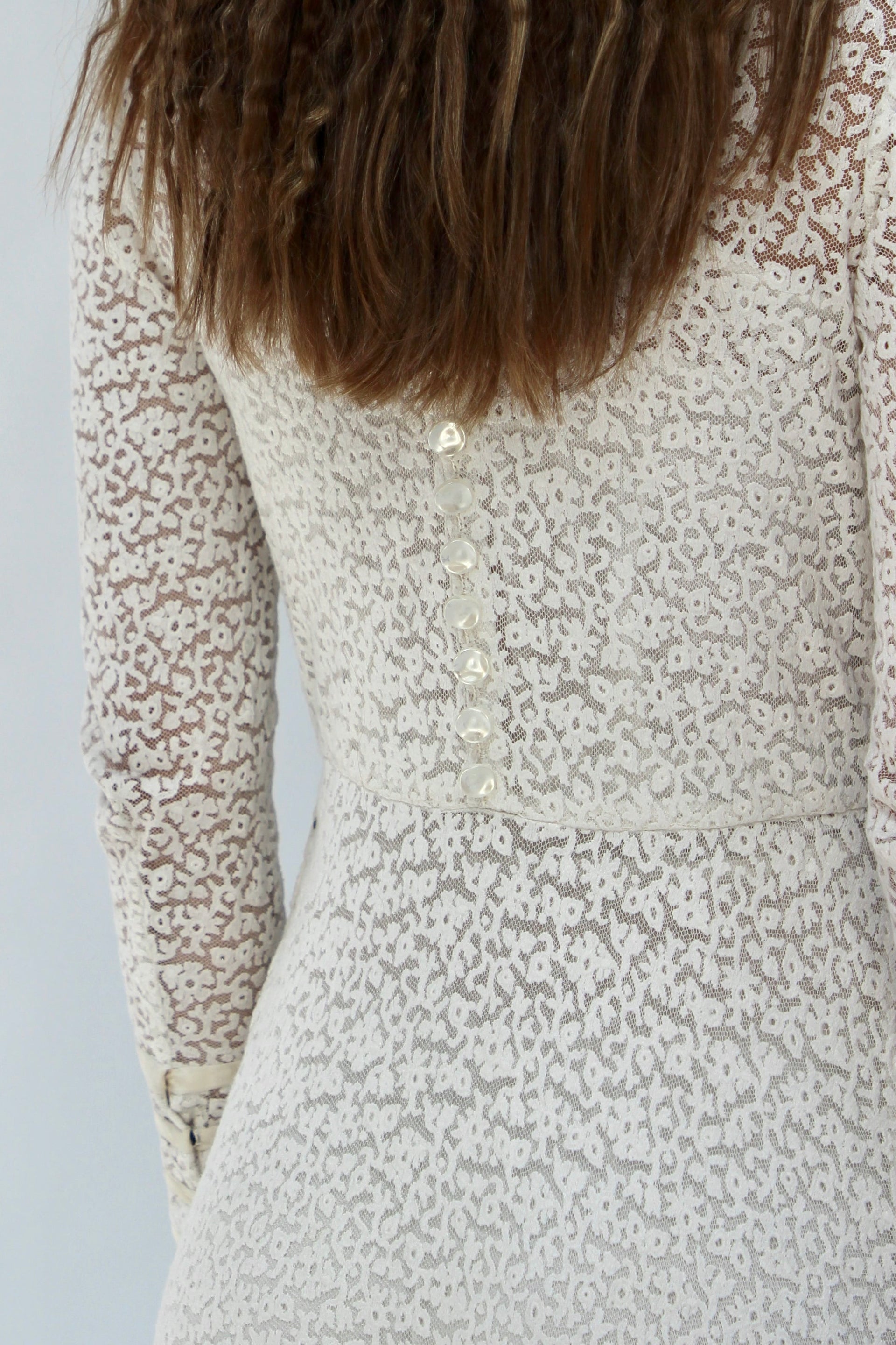 1920s 1930s Vintage Lace Wedding Dress // Size XS