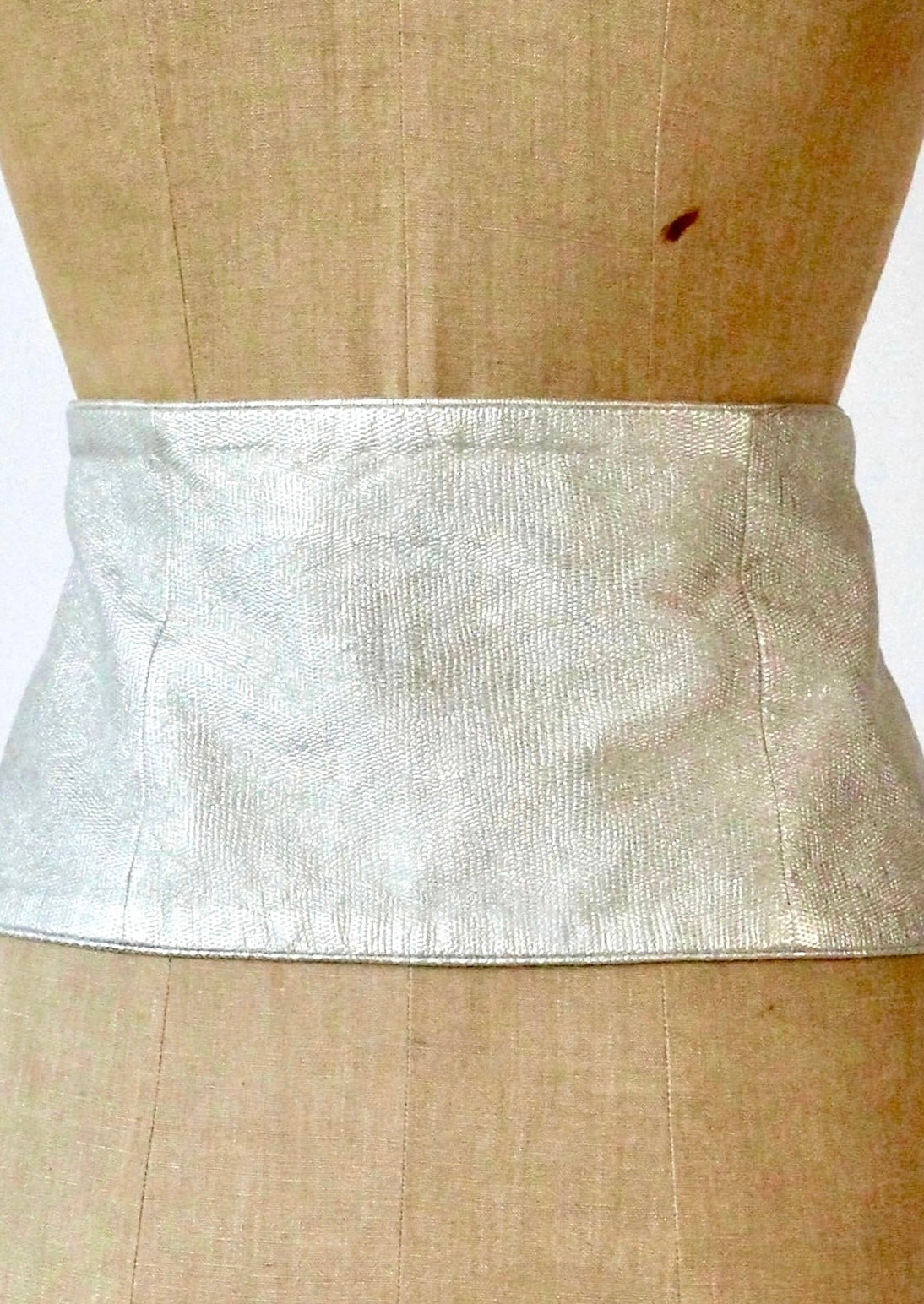 Y2K Vintage Silver Leather Belt//Danish Design//Size M/L