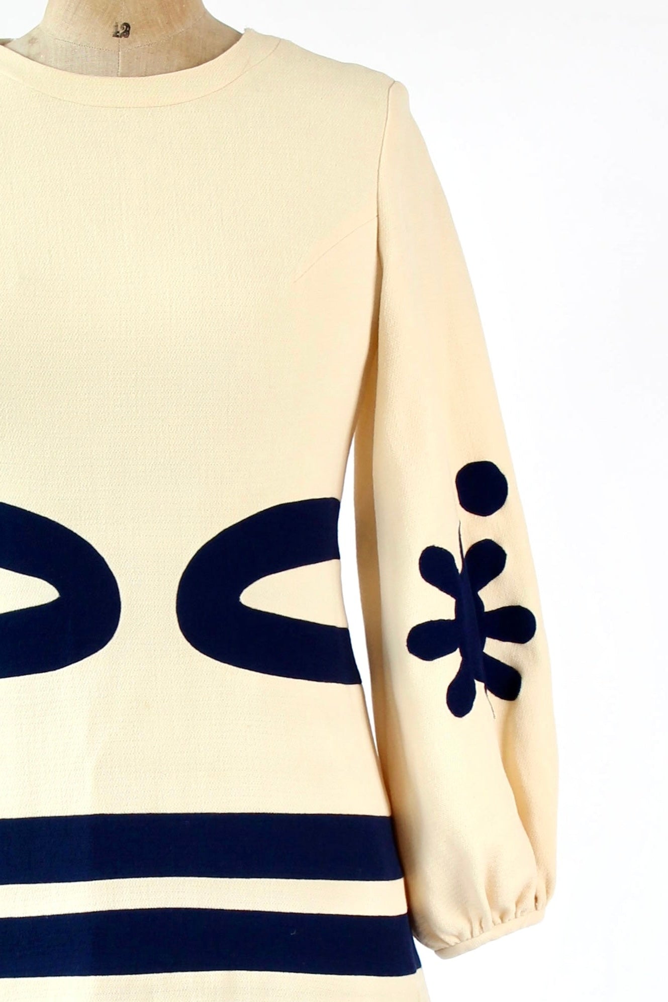 1960s Vintage Design Wool Mod Dress