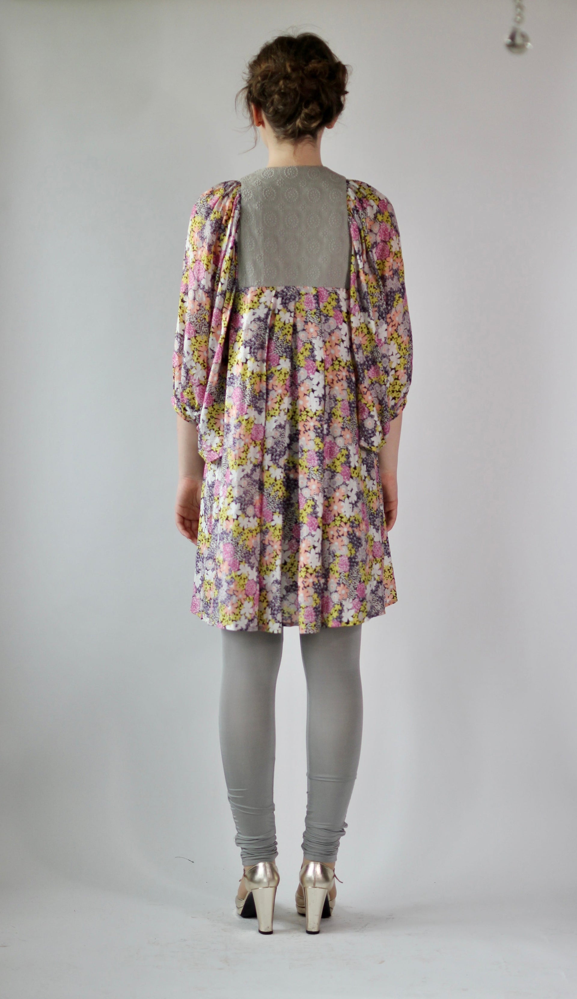 Y2K Flower Silk Dress//Danish Design//Size M