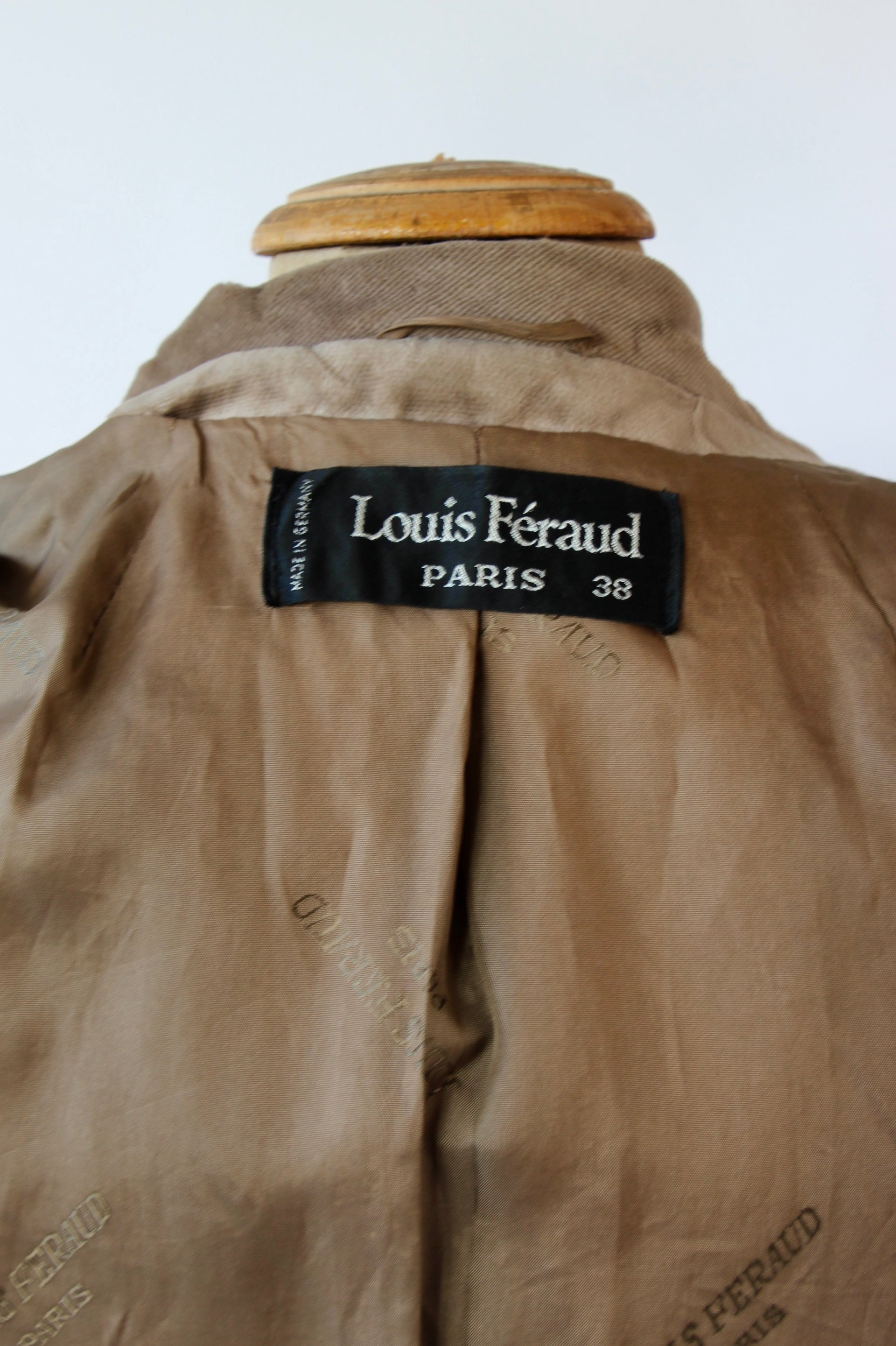 1970s Designer Louis Feraud Brown Velvet Mod Coat // Size S