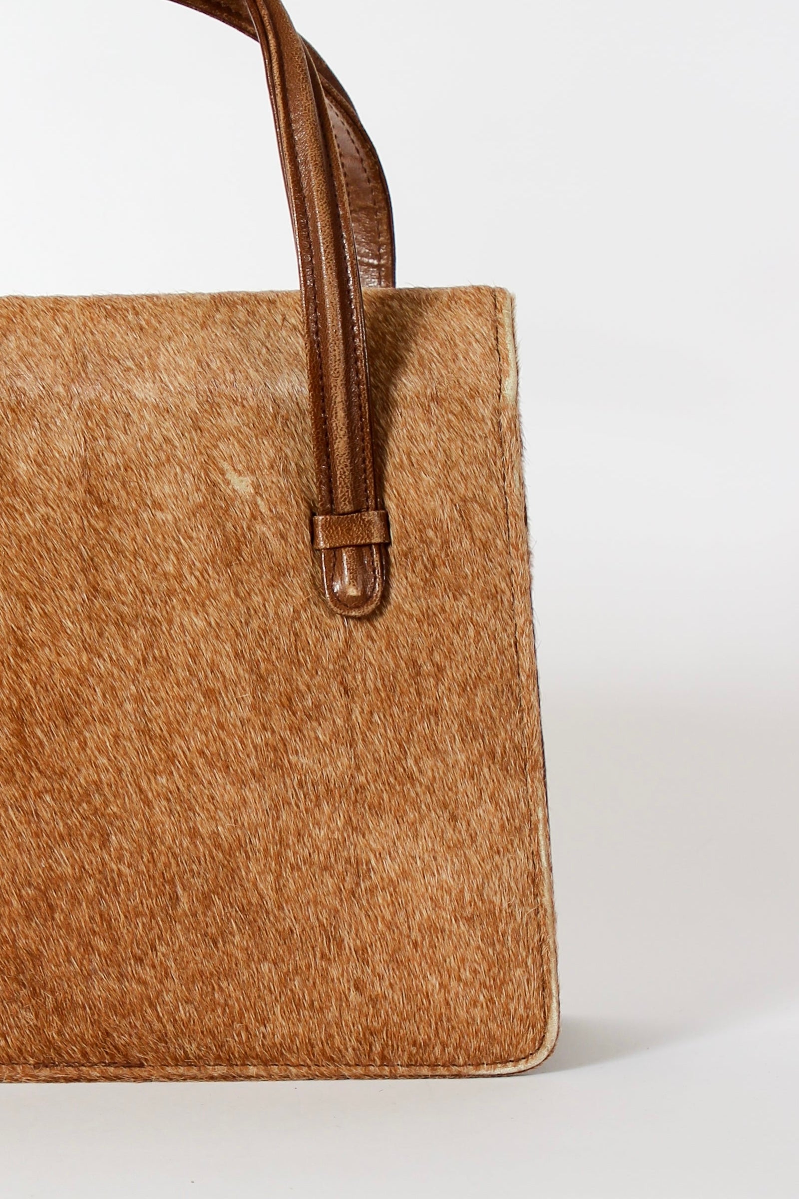 1950s Vintage Fur Top Handle Bag