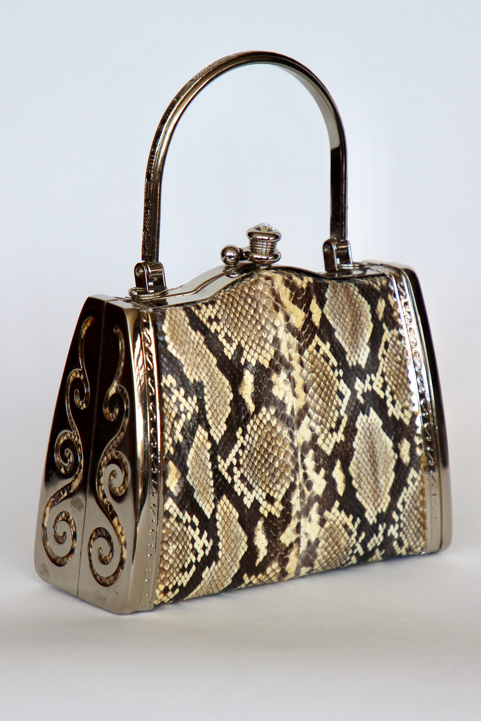 Vintage Snakeskin Top Handle Bag