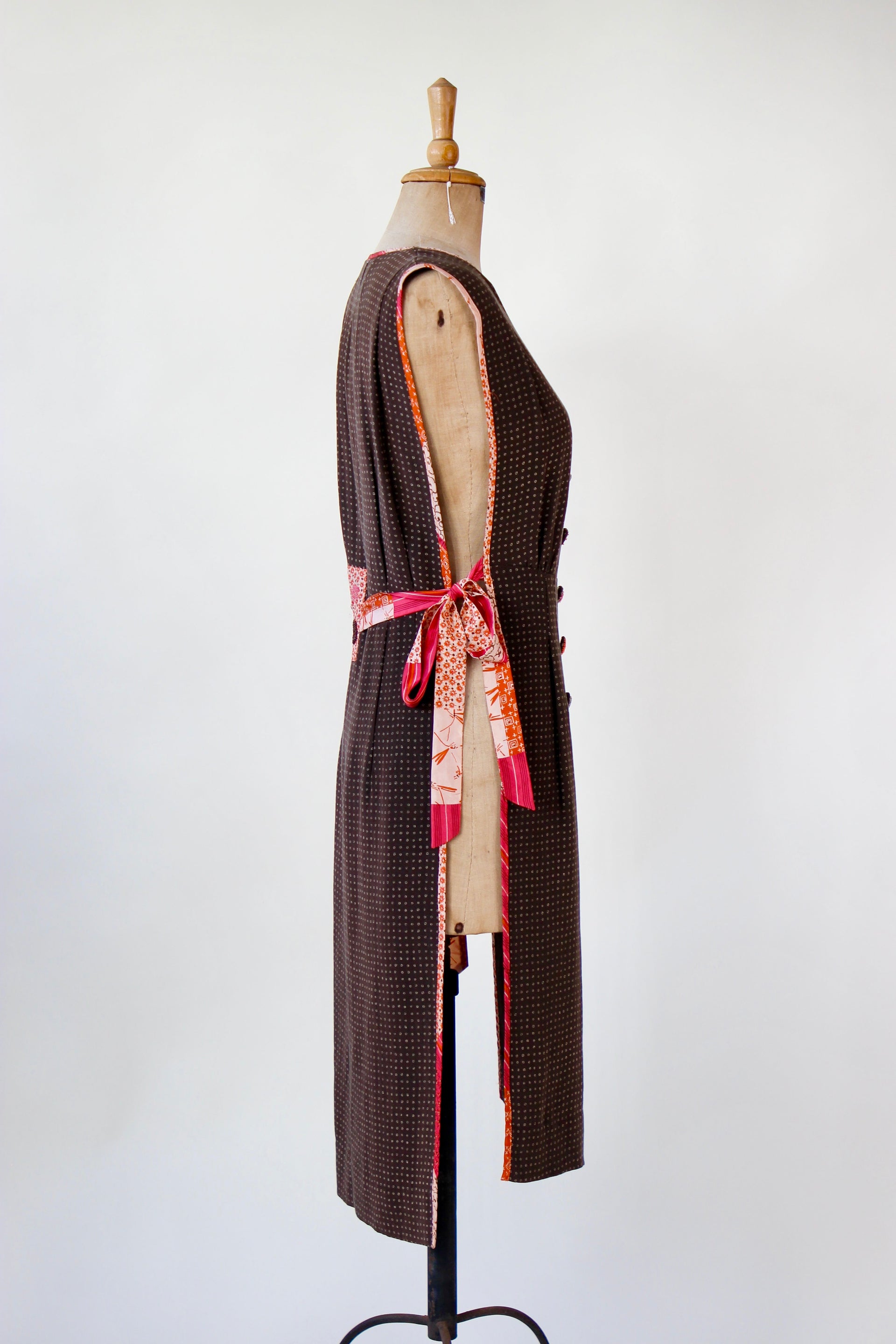 Y2K Vintage Brown Open Silk Dress//Danish Design//Size M