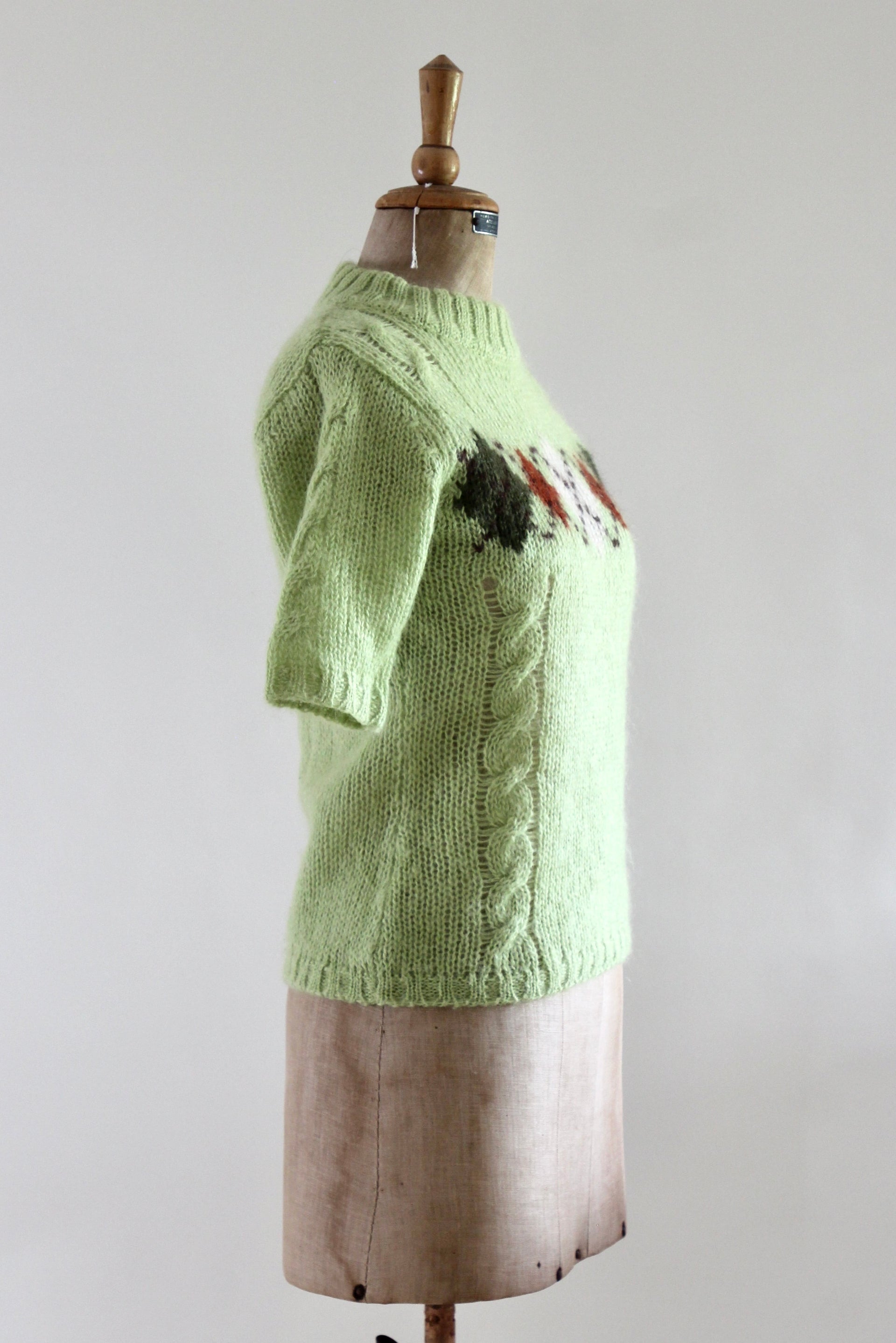 Y2K Vintage Bright Green Wool Knit Top // Japanese Design // Size S/M