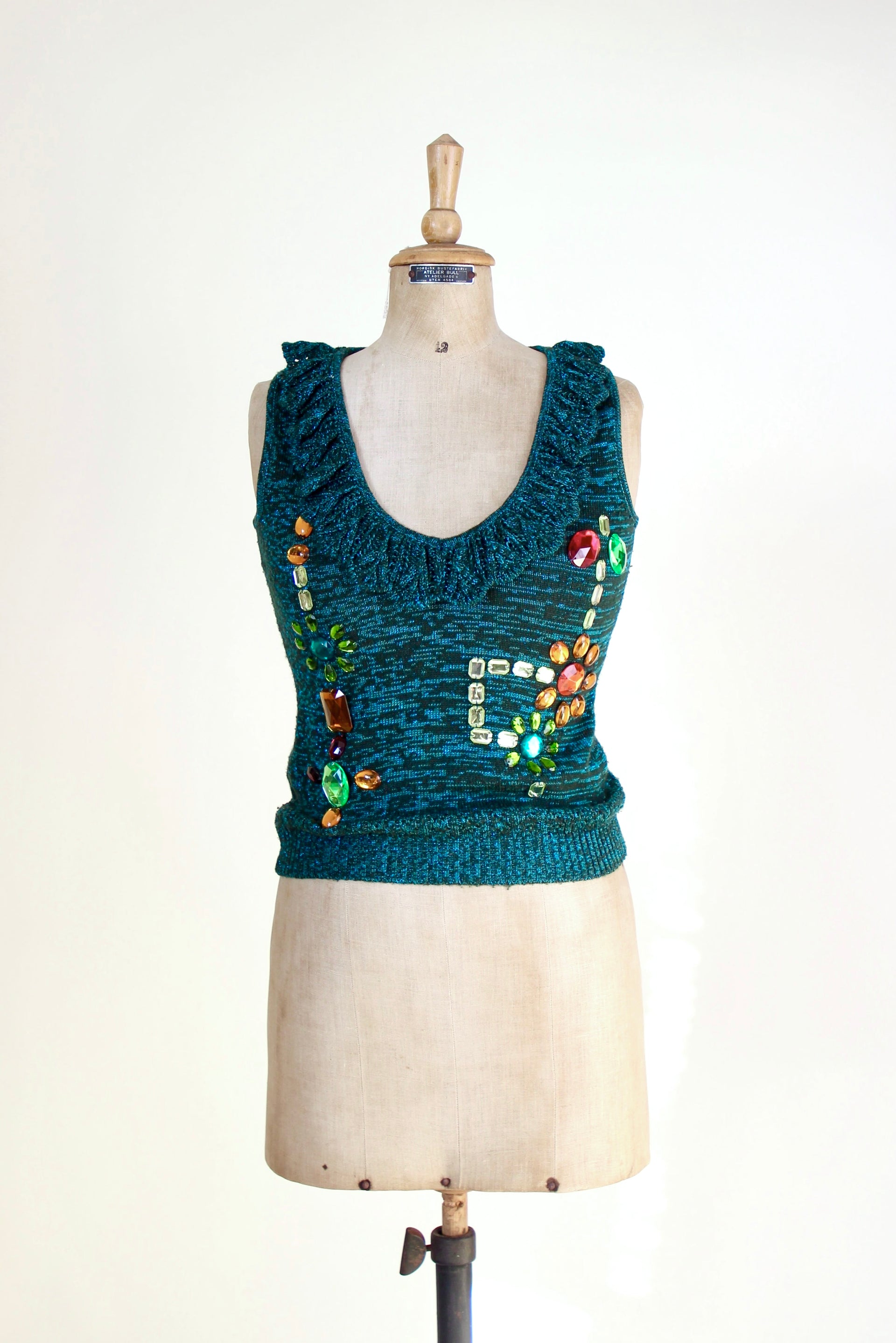 Vintage Green Knit Top // Size S