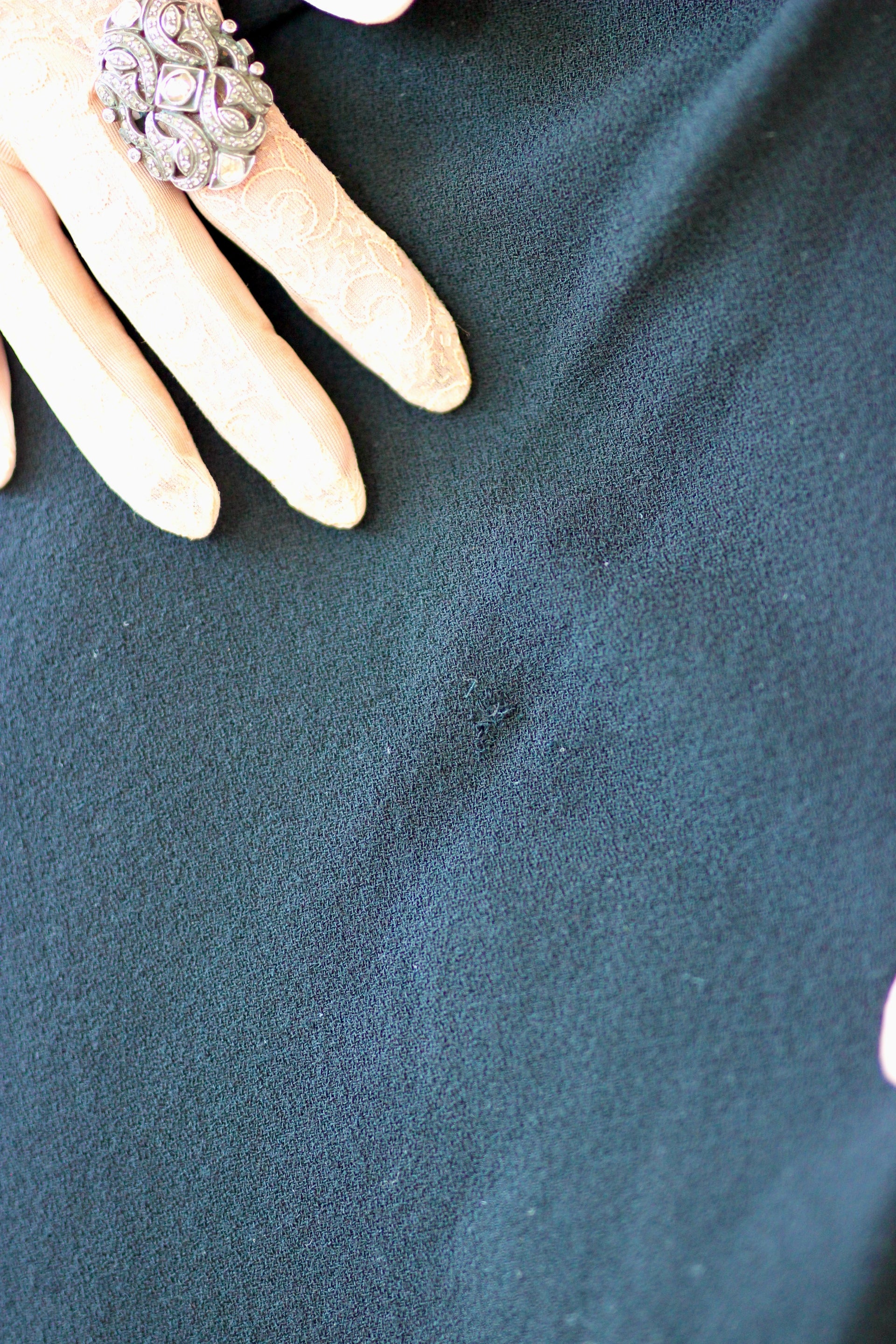 1950s 1960s Black Wool Designer Cocktali Dress//Size S/M