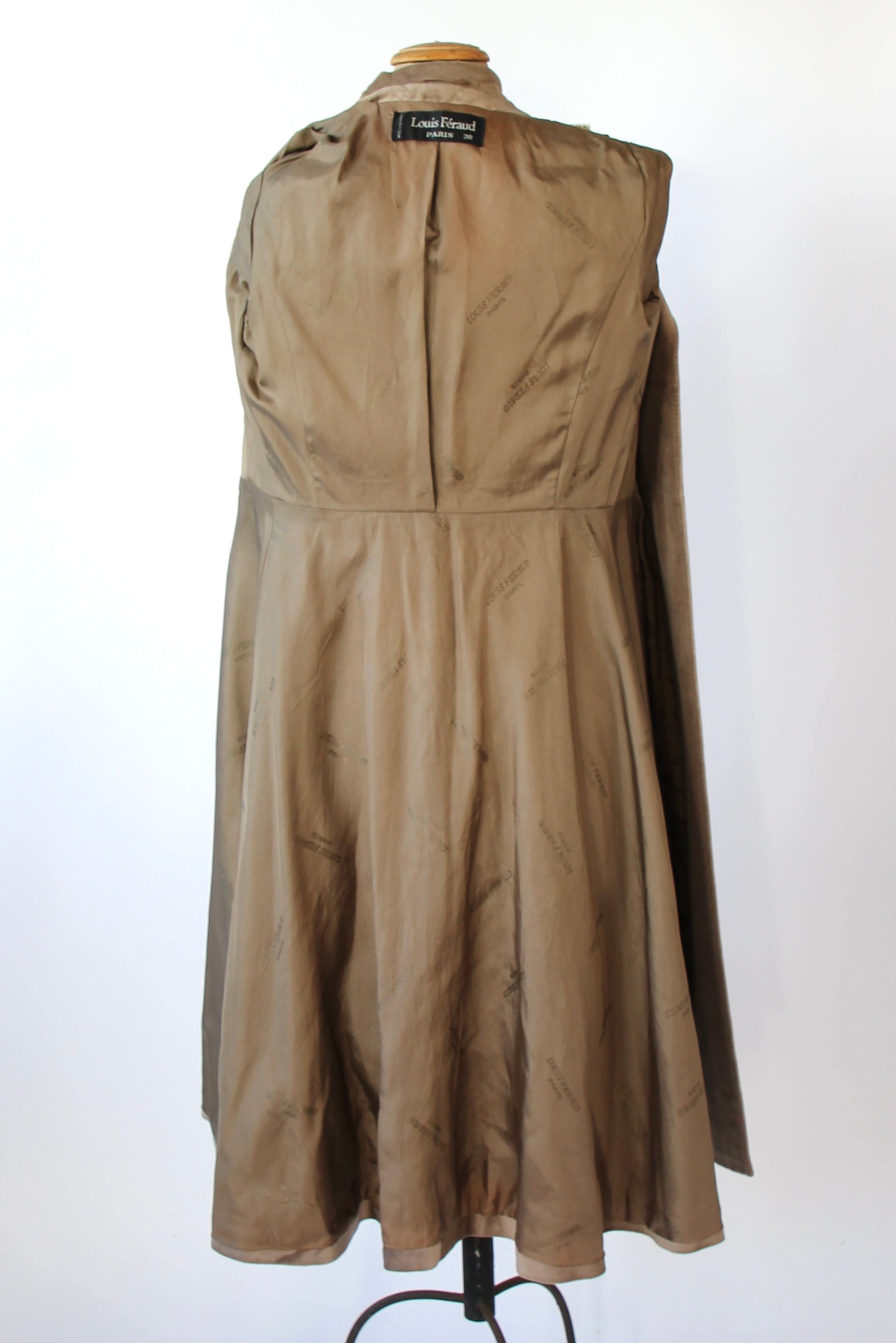 1970s Designer Louis Feraud Brown Velvet Mod Coat // Size S
