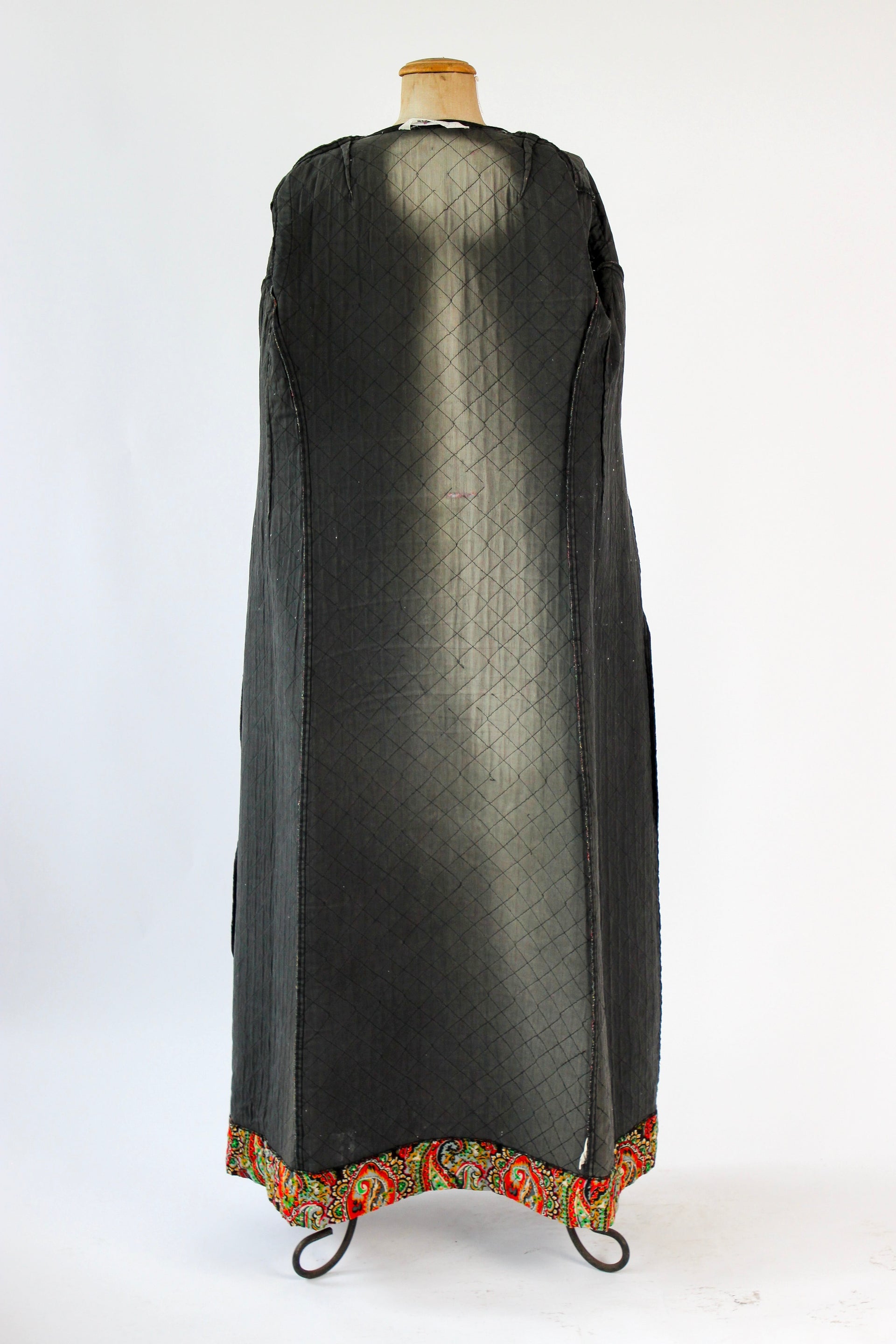 1960s 1970s Vintage Quilted Maxi Dress / Coat//Size M