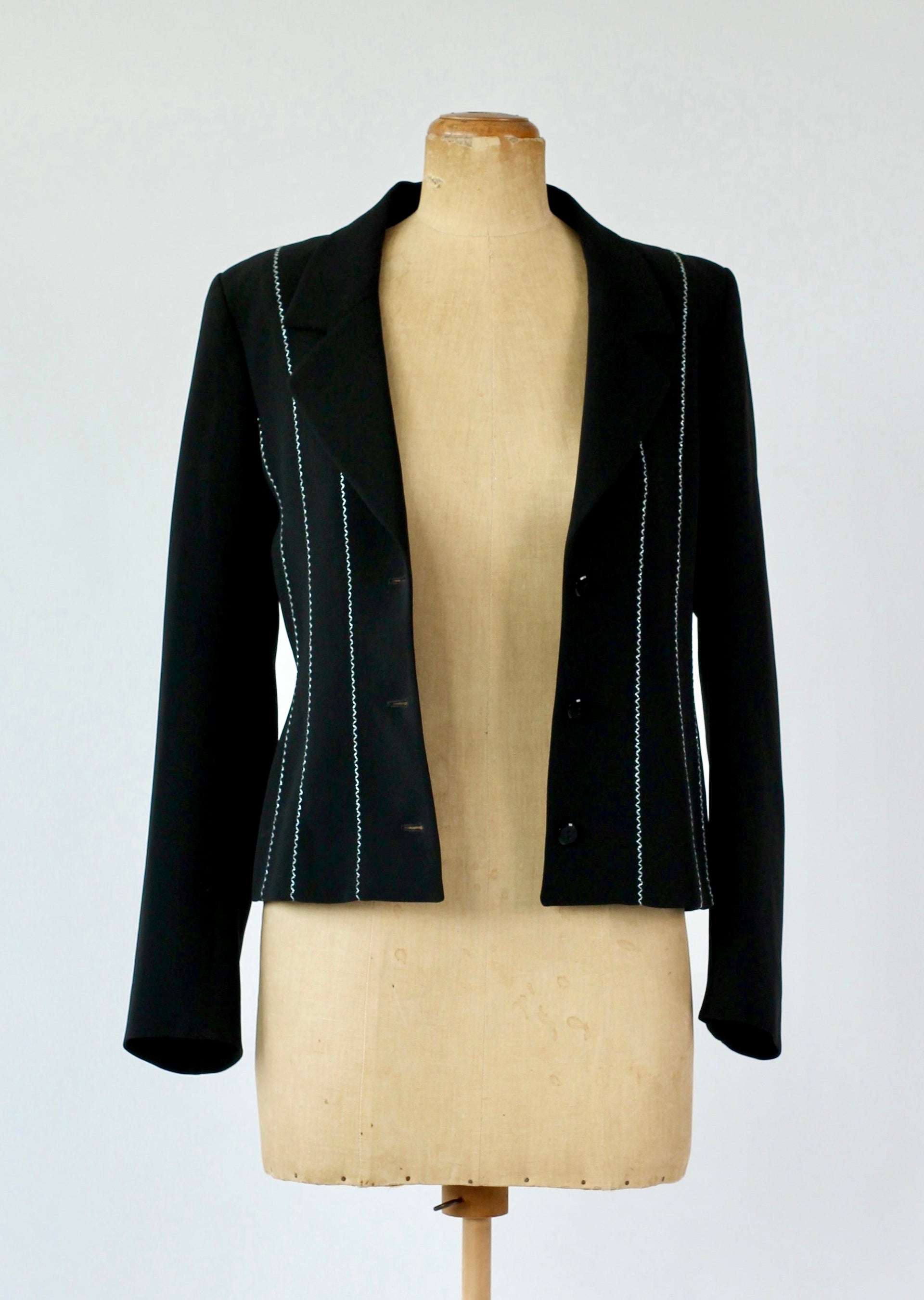 1980s French Designer, Paris Evening Black Blazer/Jacket//Size M
