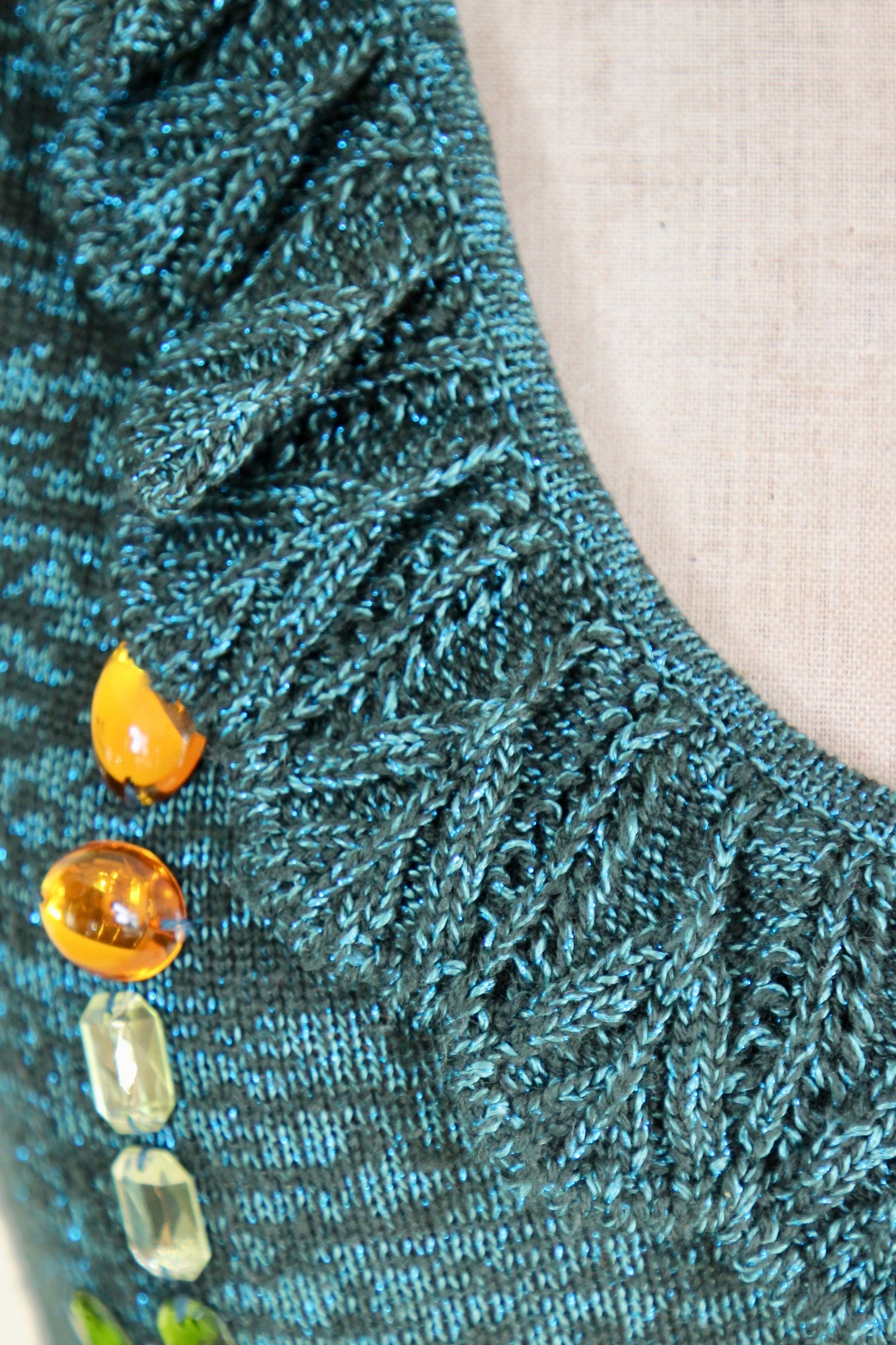 Vintage Green Knit Top // Size S