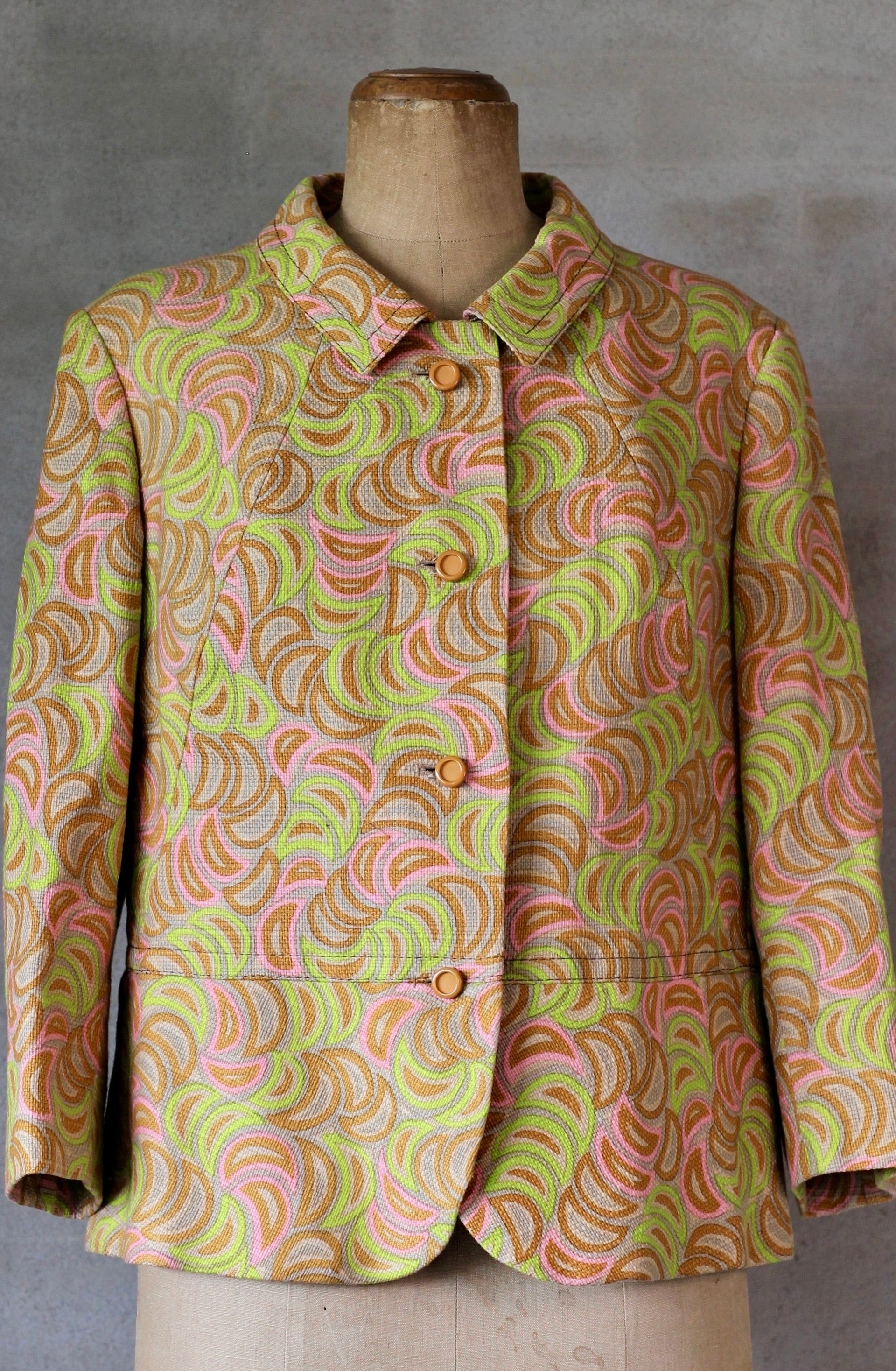 1960s Psychedelic Vintage Jacket//Frabon//Size M/L
