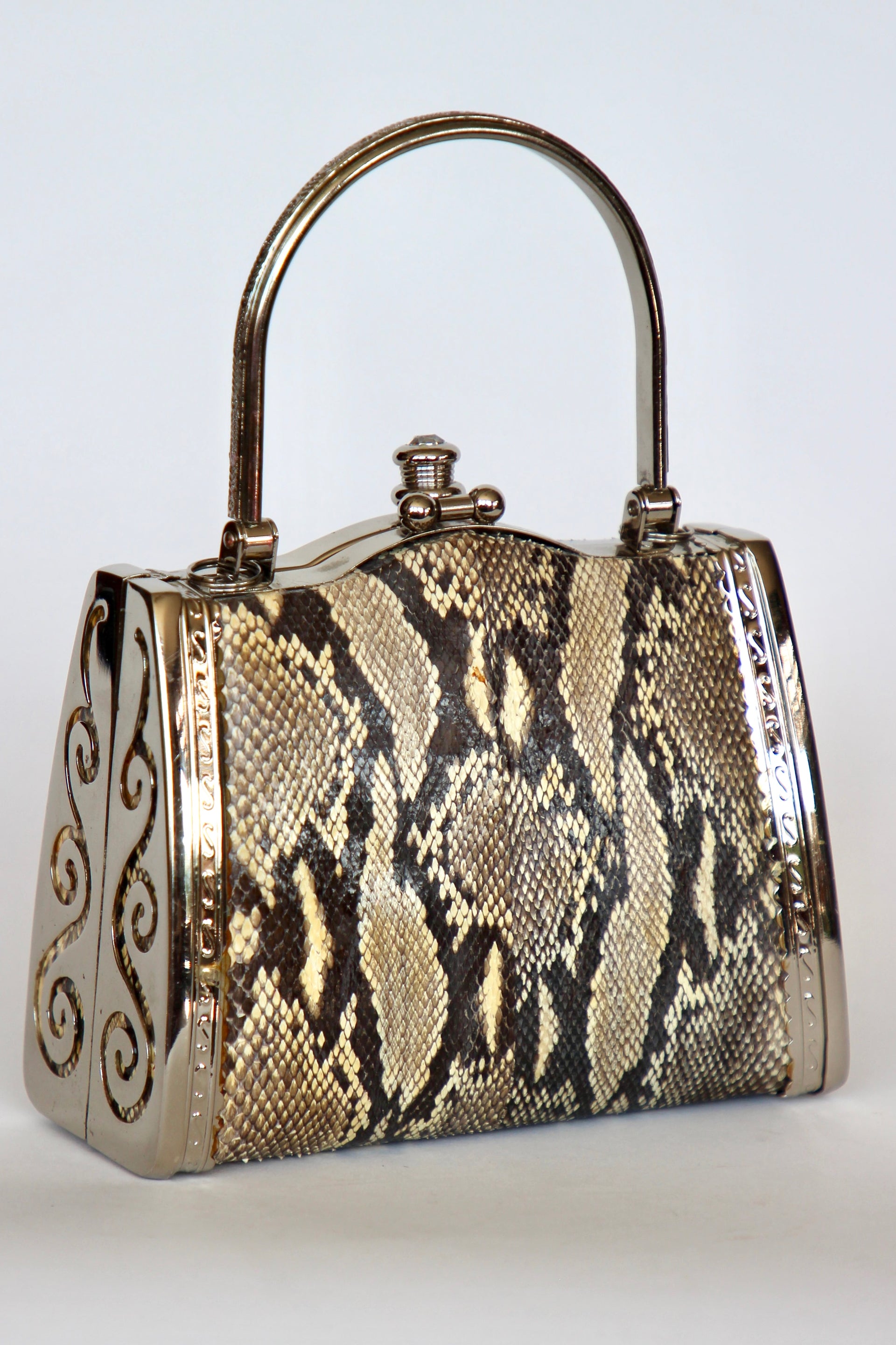 Vintage Snakeskin Top Handle Bag
