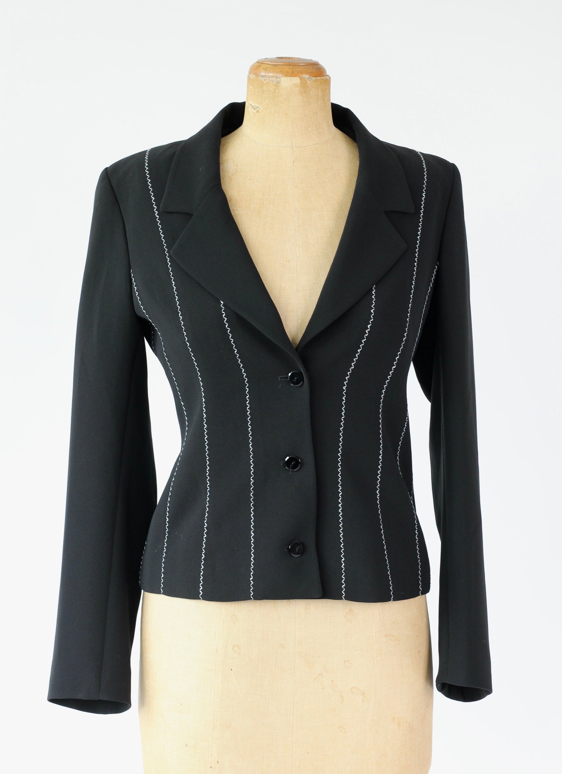 1980s French Designer, Paris Evening Black Blazer/Jacket//Size M