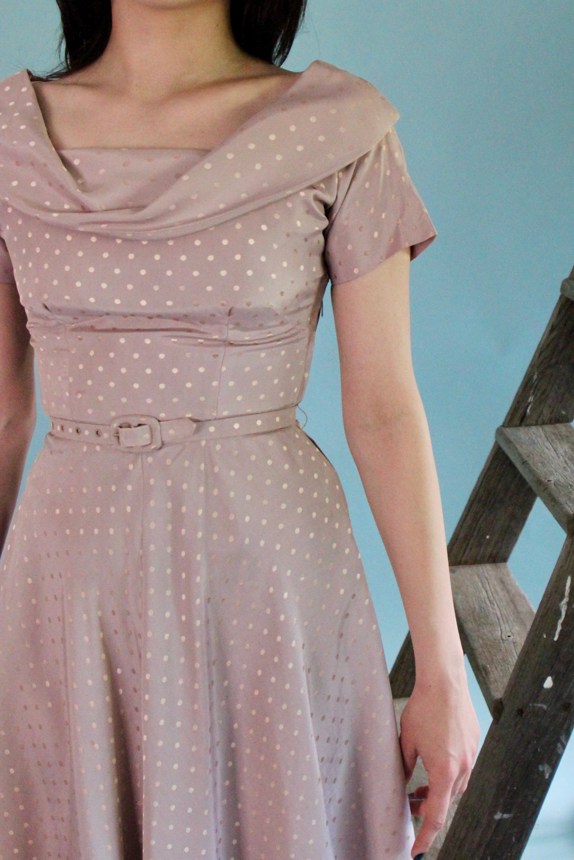 1940s Pale Pink Evening Gown//Size XS