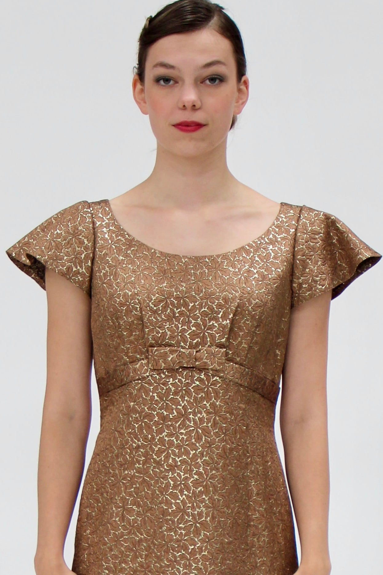 1960s Vintage Brocade Maxi Dress // Size S/M