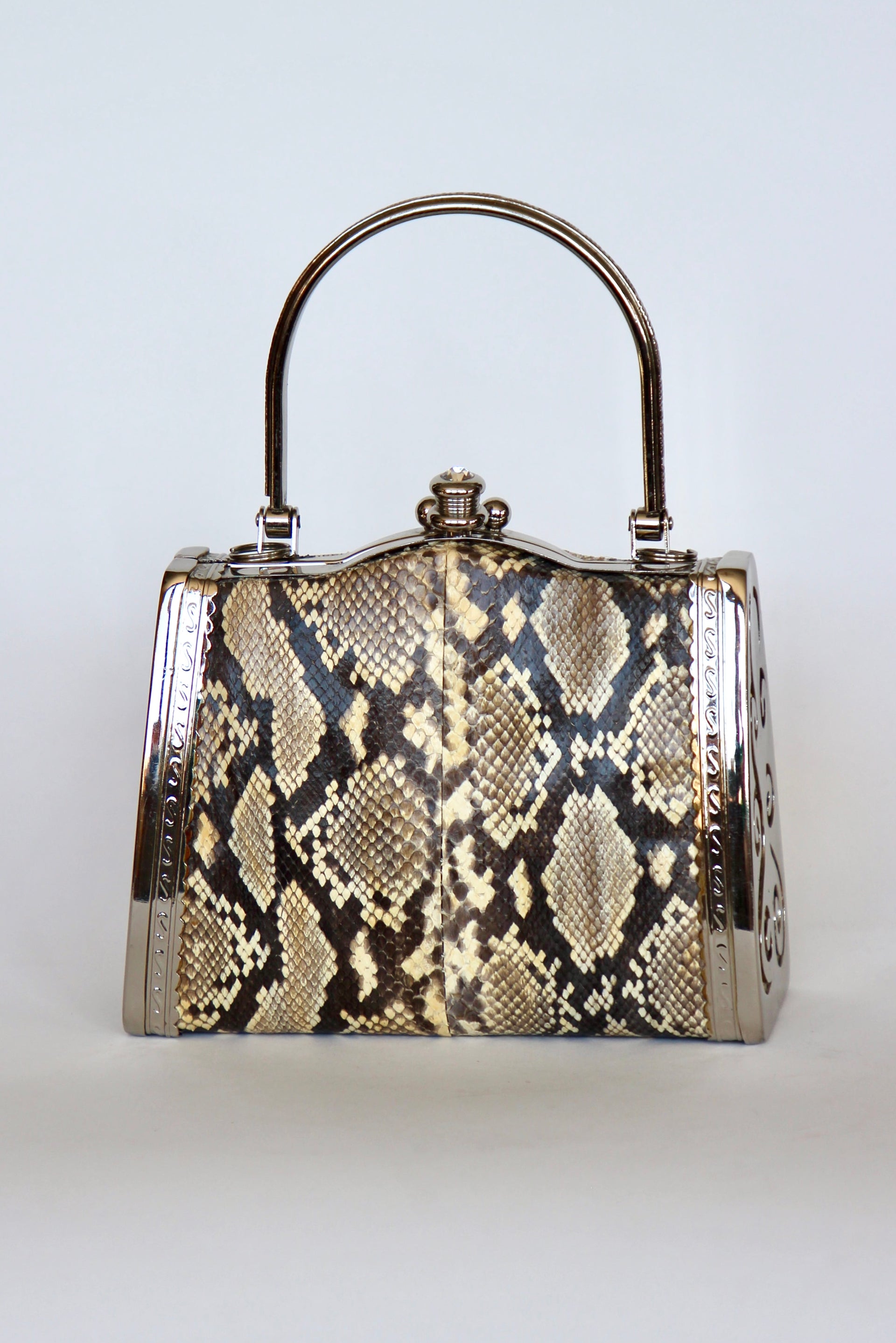 Vintage Snakeskin Top Handle Bag