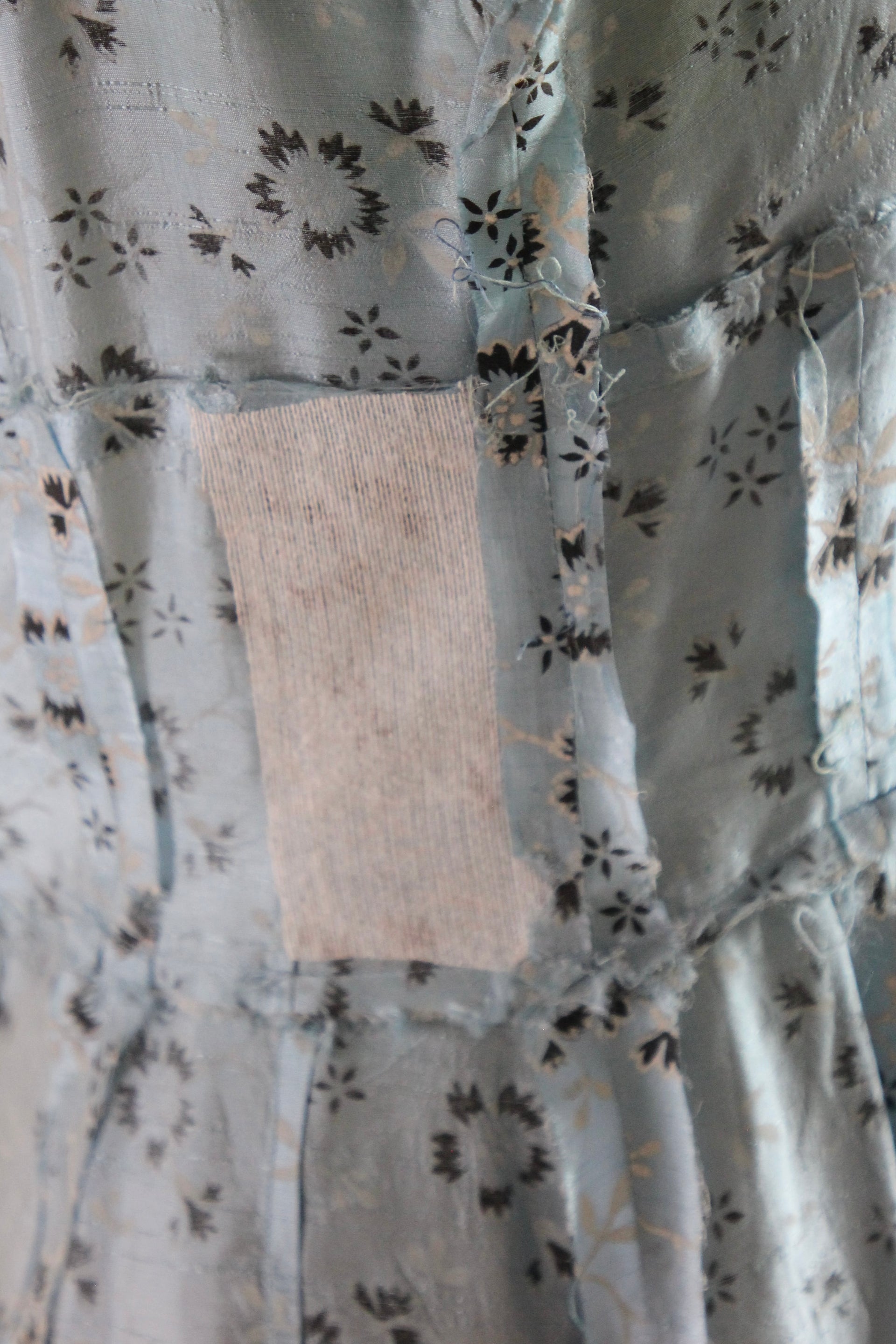 1950s Light Blue Floral Dress//Size S/M