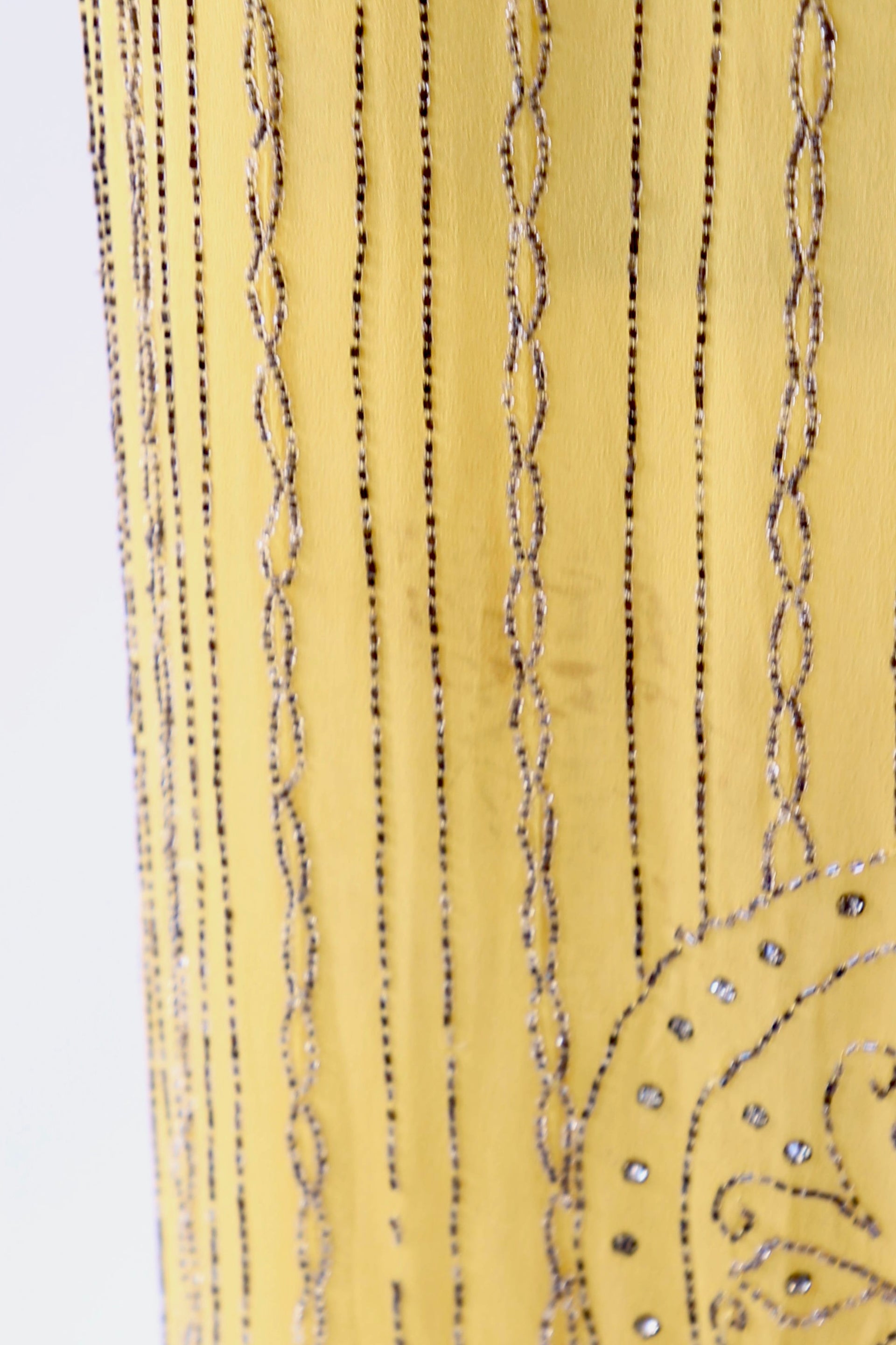 1920s Vintage Yellow Silk flapper Dress // Size S/M