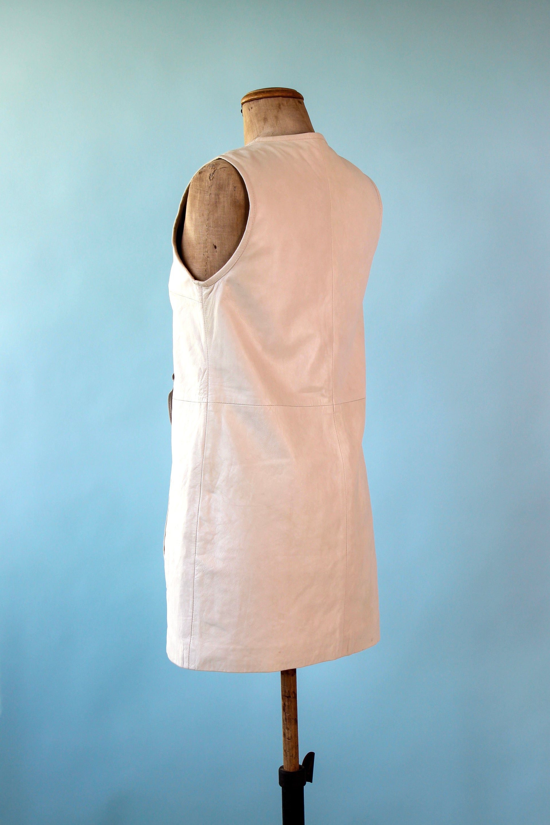 Vintage Baum und Pferdgarten Ivory Shift Leather Dress // Size EU 38