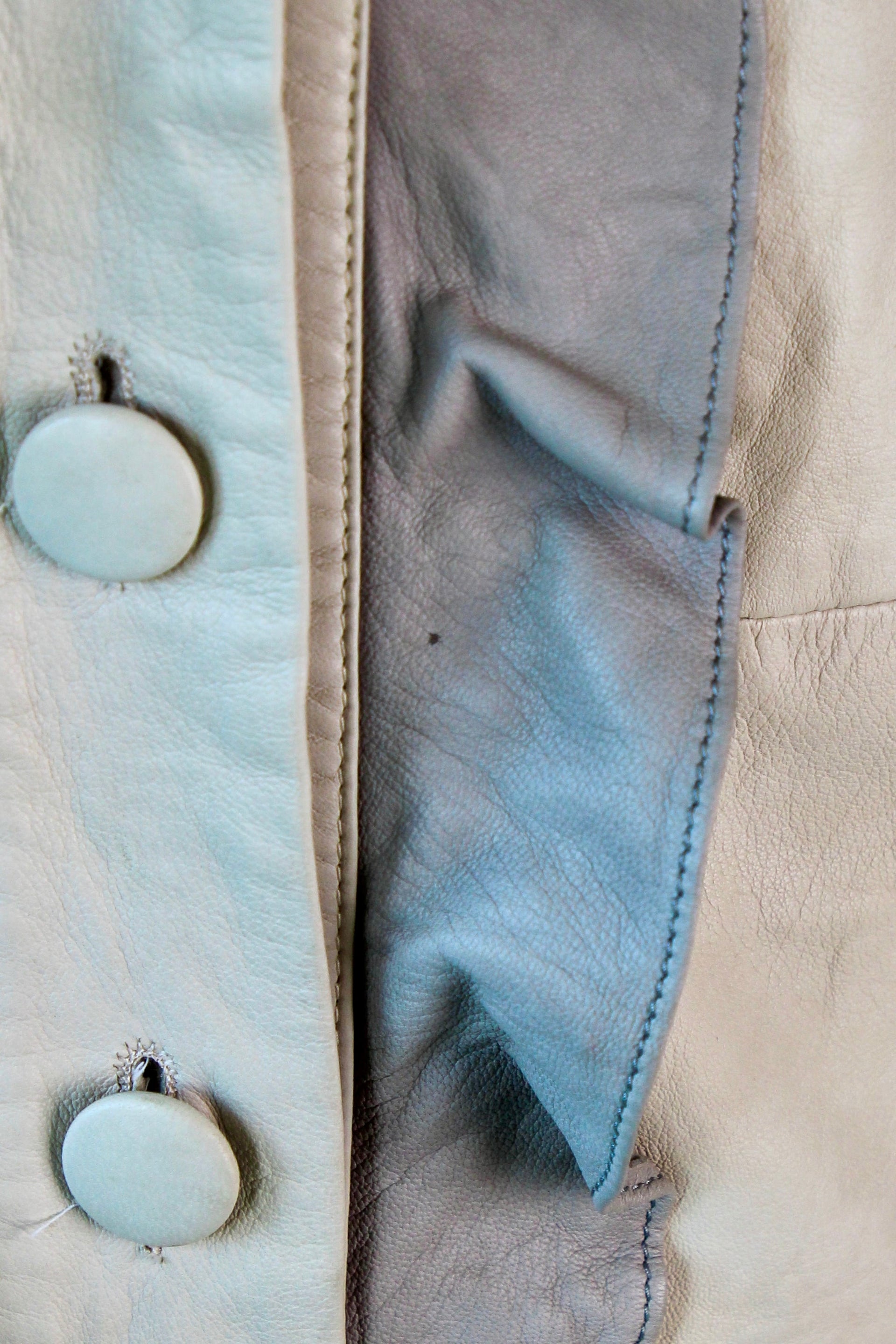 Vintage Baum und Pferdgarten Ivory Shift Leather Dress // Size EU 38