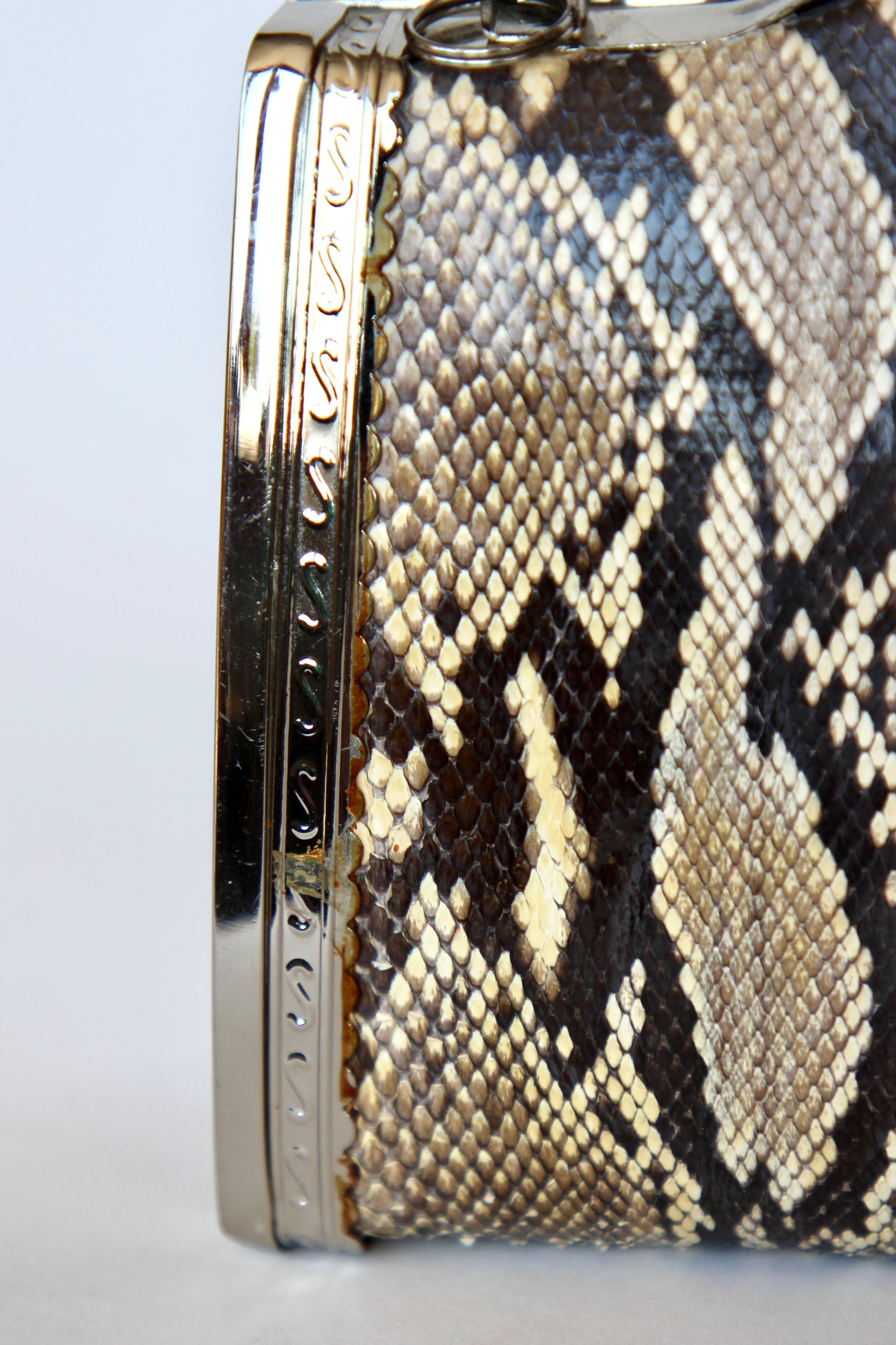 Vintage Snakeskin Top Handle Bag