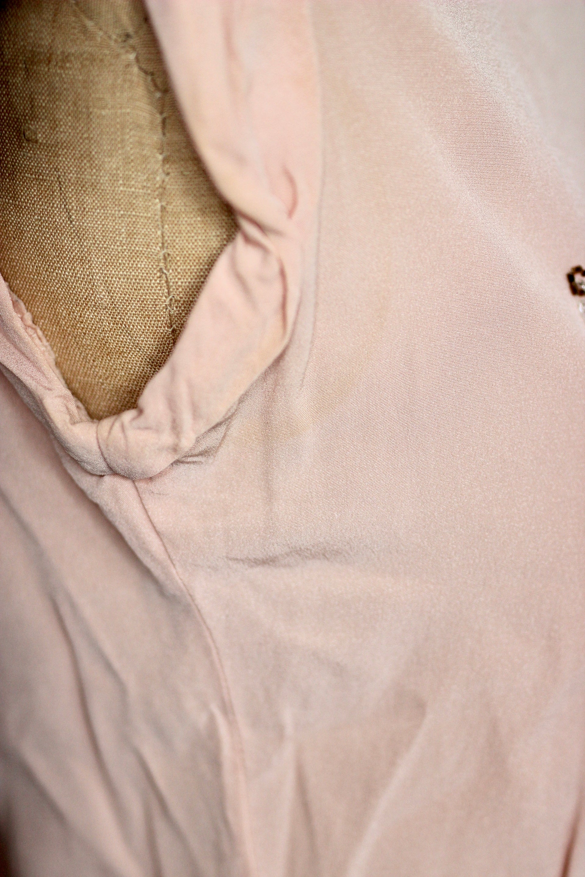 1940s Pale Pink Silk Blouse//Size S/M