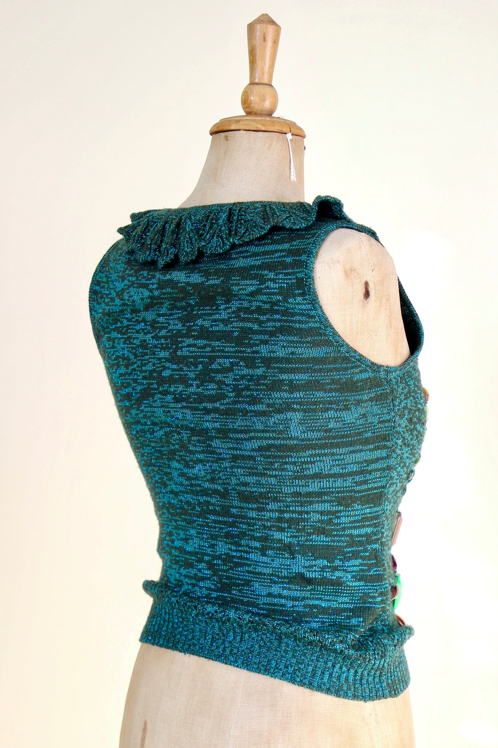 Vintage Green Knit Top // Size S
