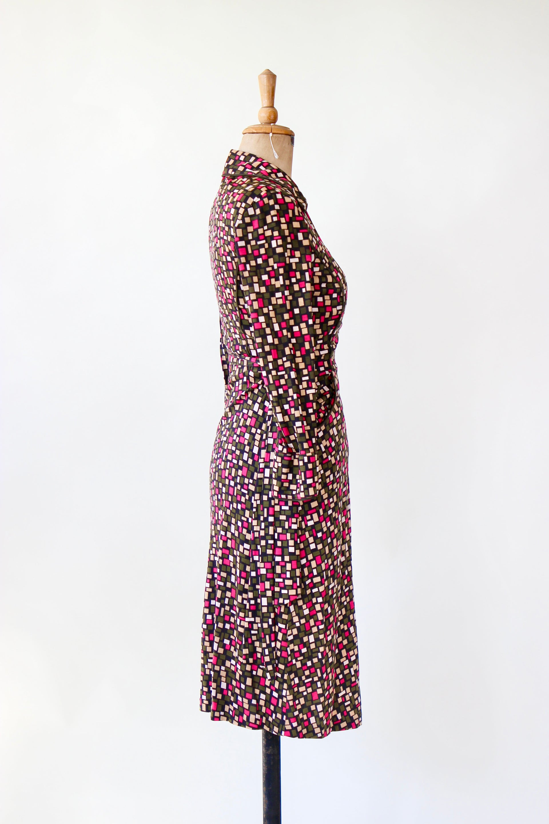 Vintage Silk Wrap Dress // Size S