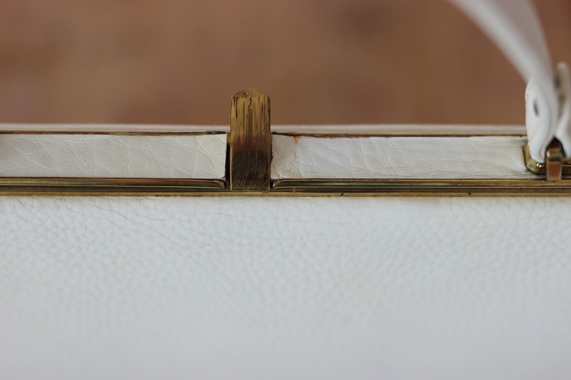 1950s 1960s White Leather Top Handle Bag/Danish Design