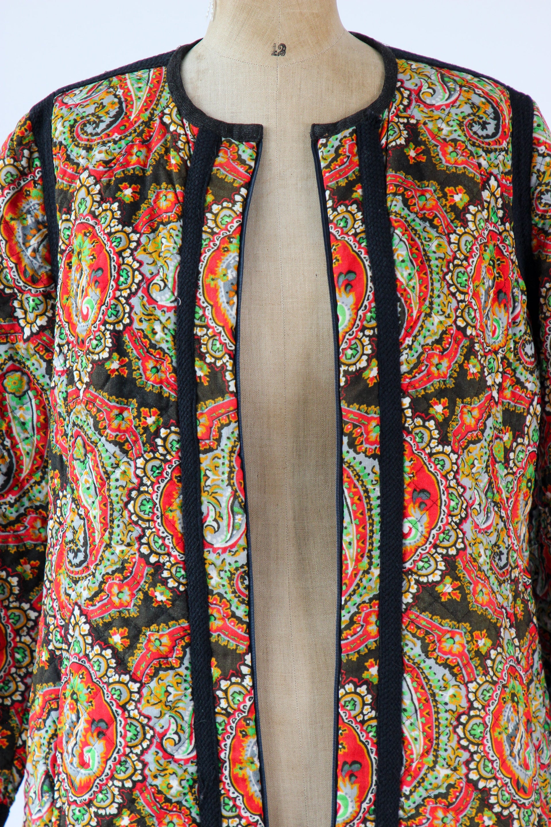 1960s 1970s Vintage Quilted Maxi Dress / Coat//Size M