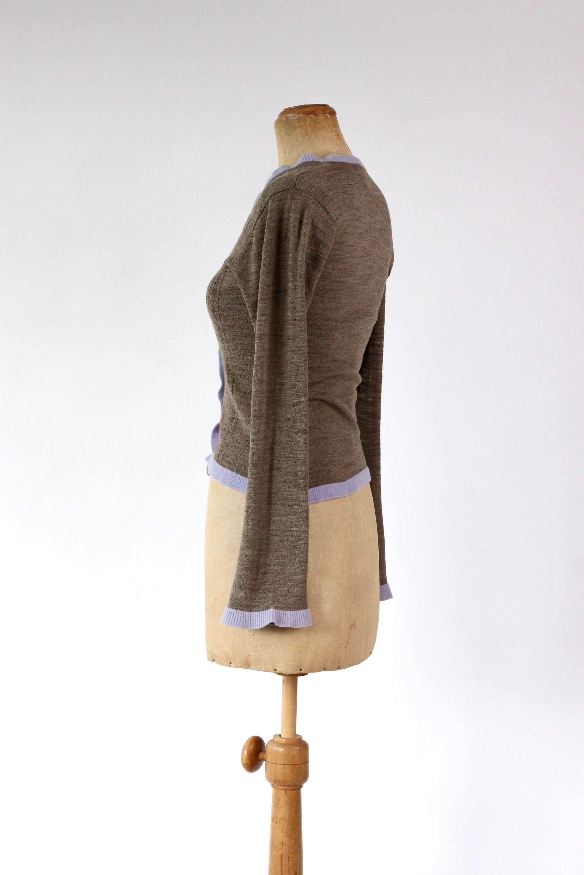 Y2K Vintage Brown Knitted Cardigan//Danish Design//Size S