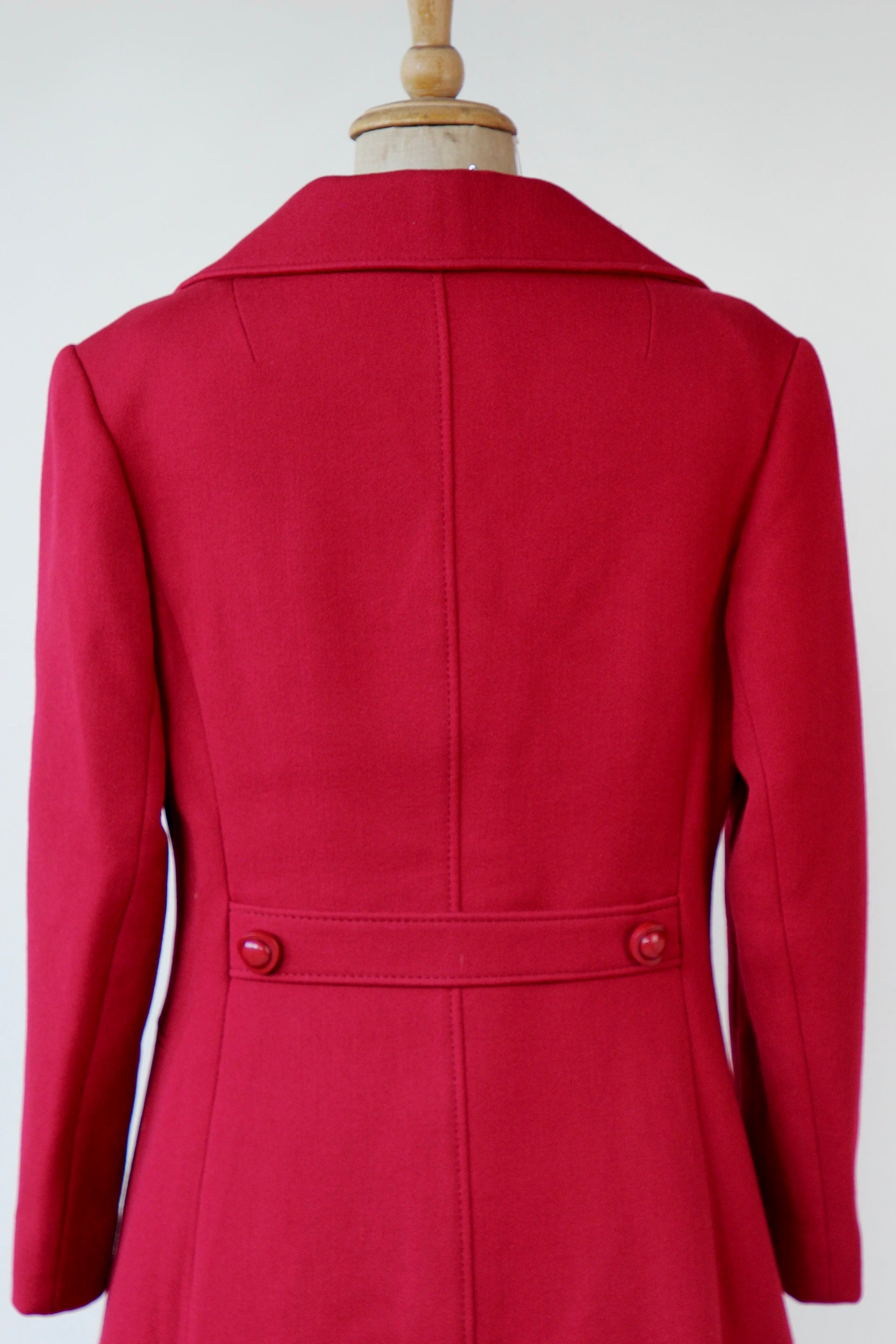 1970s Vintage Dark Red Mod Wool Coat // Size M/L