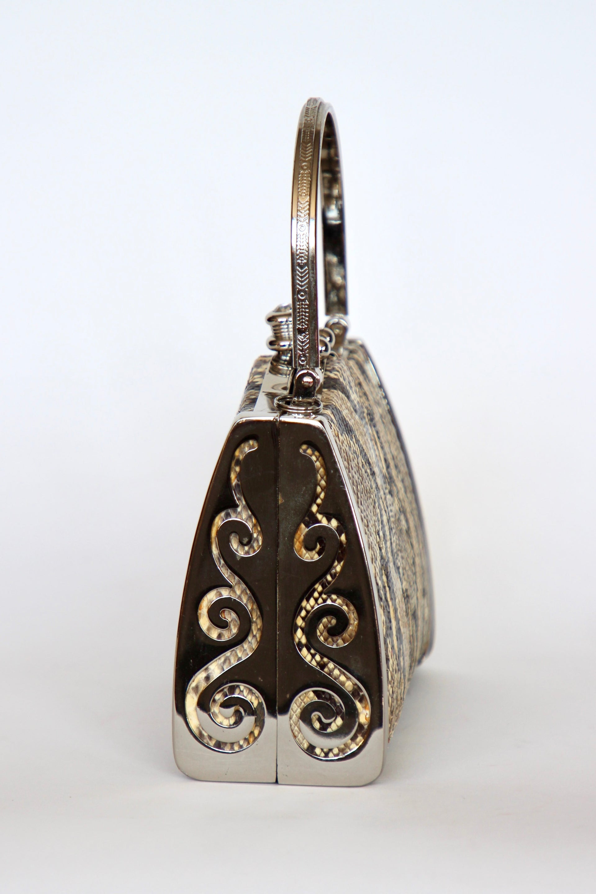 Vintage Snakeskin Top Handle Bag
