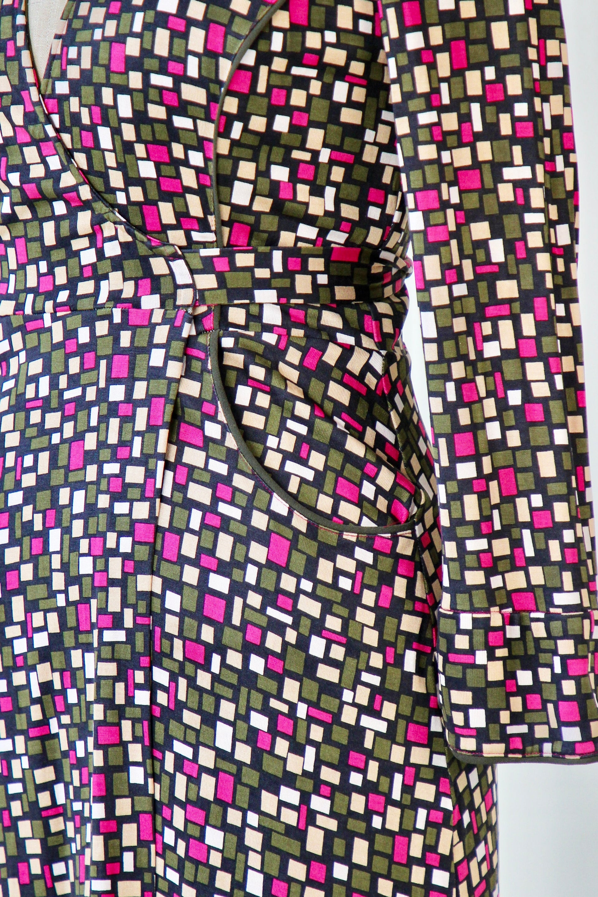 Vintage Silk Wrap Dress // Size S