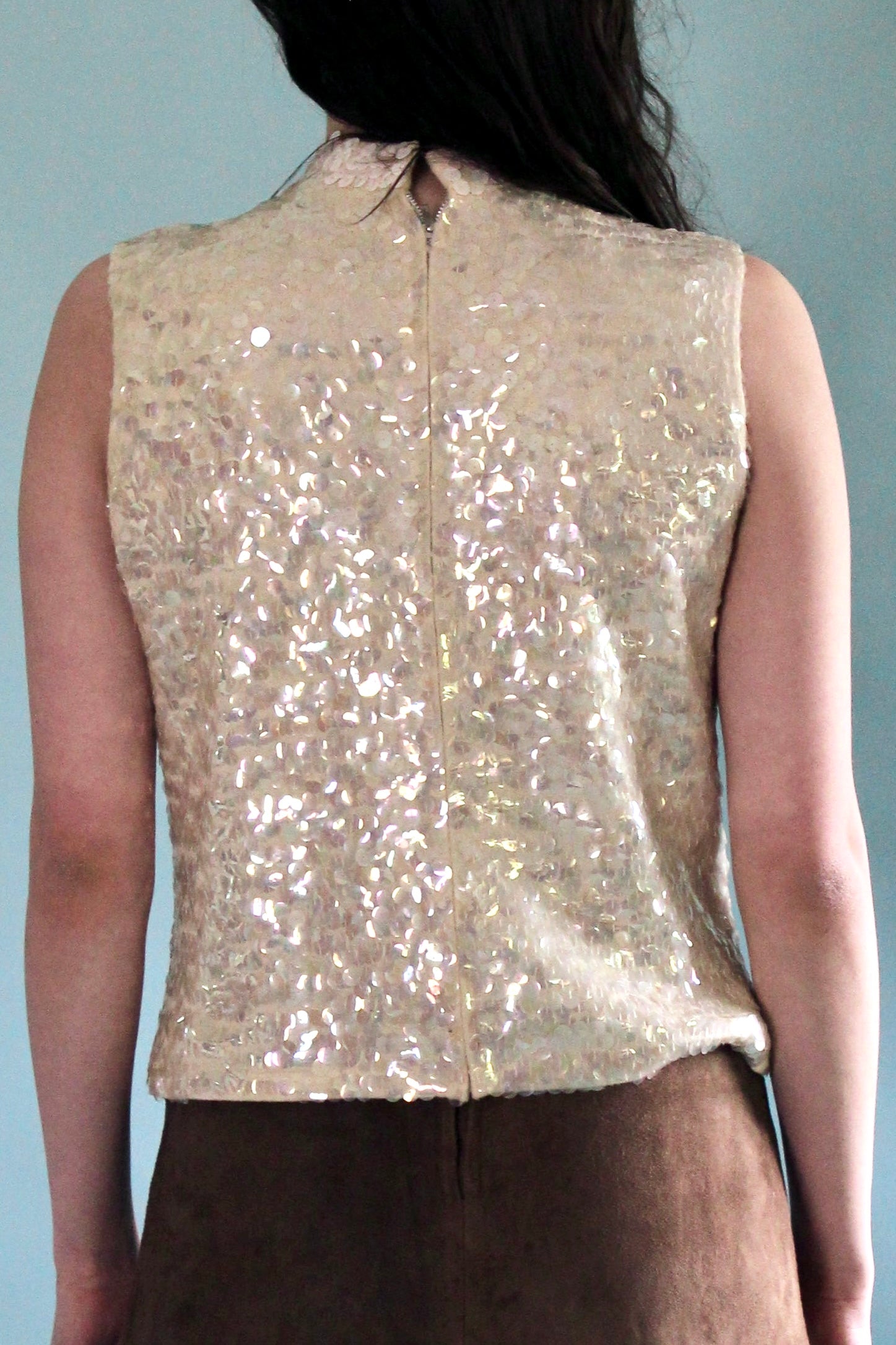 Magasin 1960s Vintage Sequin Wool Top/Blouse // Size S/M