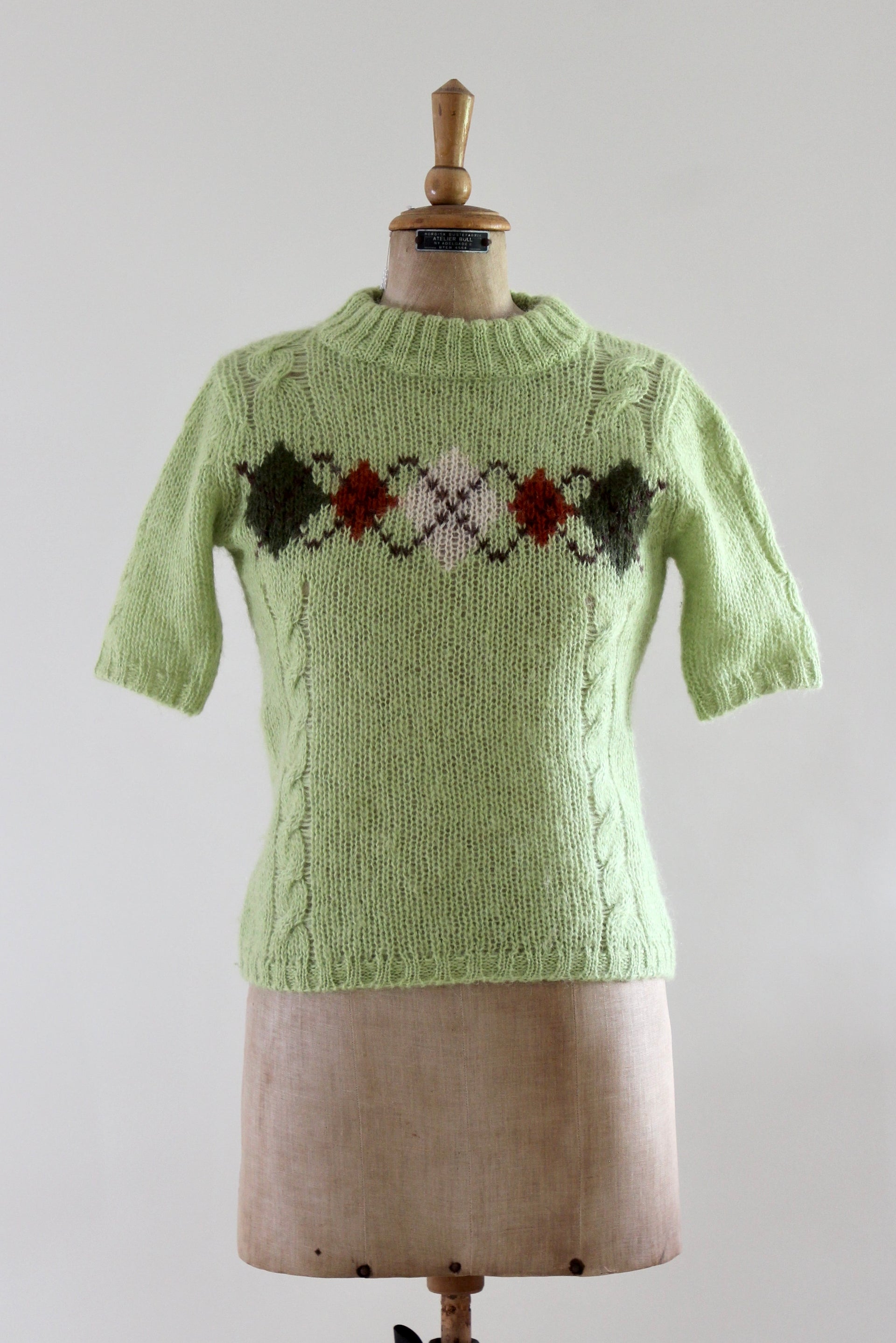 Y2K Vintage Bright Green Wool Knit Top // Japanese Design // Size S/M