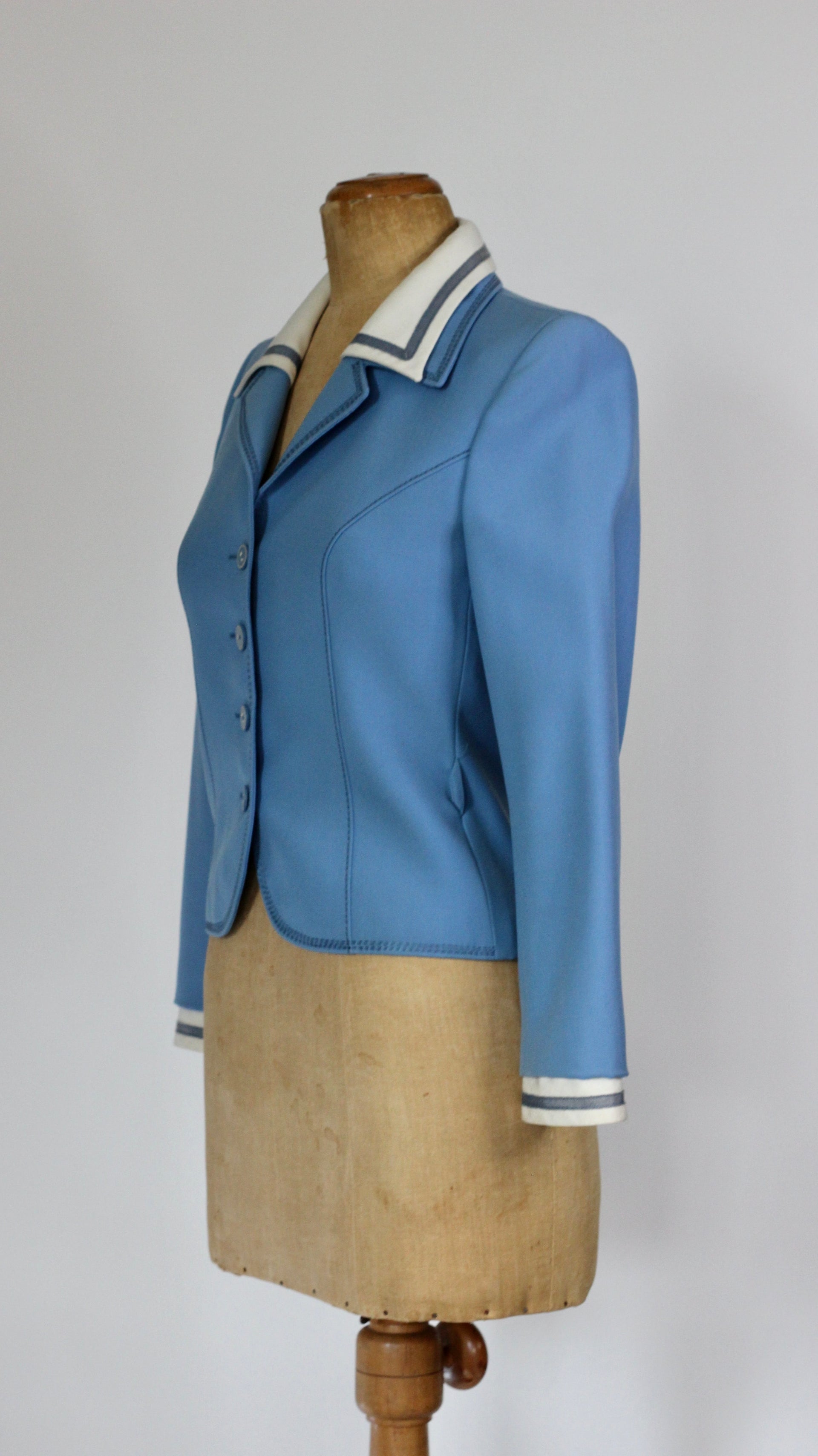 1960s Light Blue Wool Suit Jacket//Size M