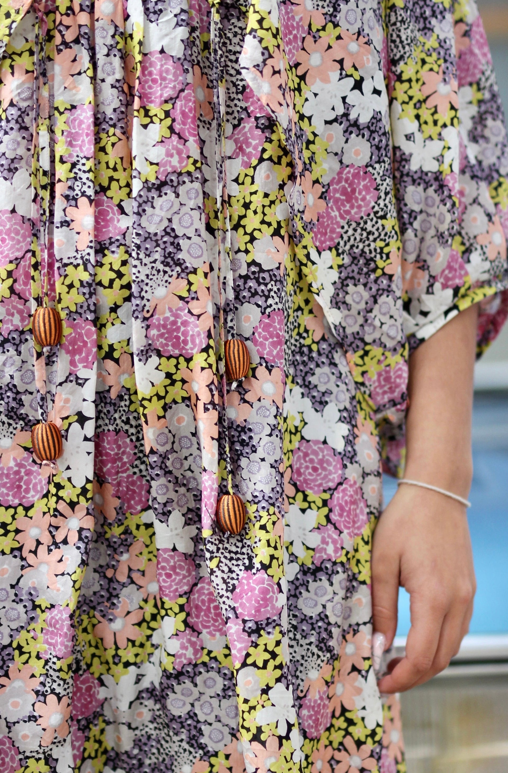 Y2K Flower Silk Dress//Danish Design//Size M
