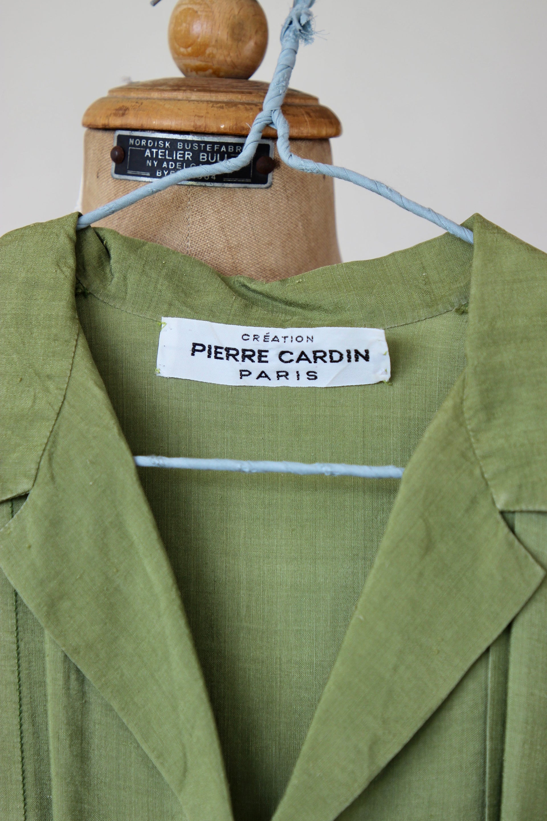 1970s Green Silk Designer Shirt Dress//Size S/M